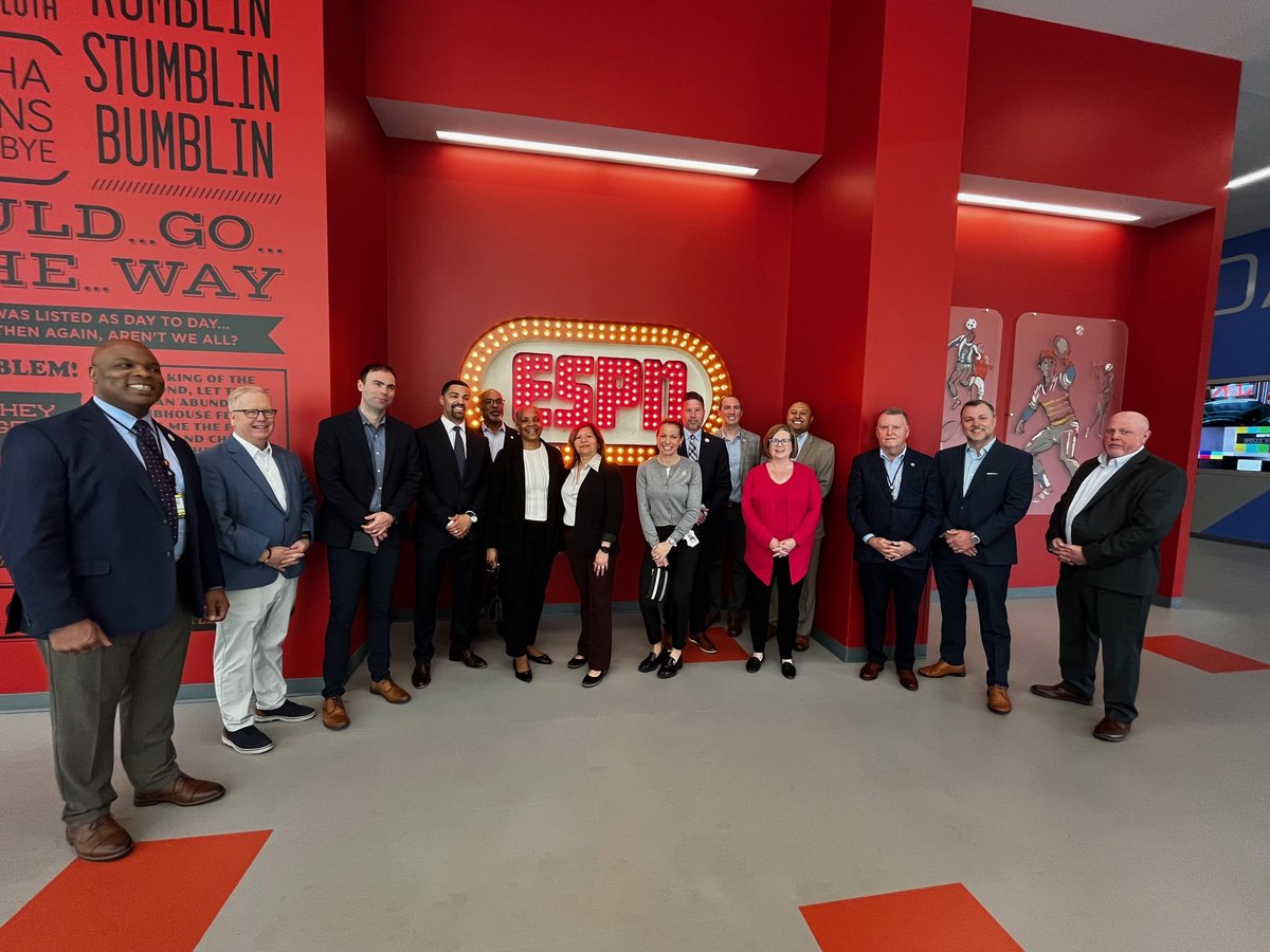 ctbilt's tweet image. This...is not SportsCenter, but rather a tour @ESPN organized by Commissioner @ExMayorMark and the BILT team. Many thanks to the state officials and commissioners who were able to join us today, and thanks to our gracious hosts! #CTOnTheMove