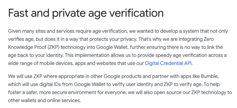 Wake up, <a href="/Google/">Google</a> is adopting ZK. 

One reason ZK will be adopted is it reduces the security overhead of companies who manage large data sets of sensitive information. It is not uncommon for companies to spend 10s of billions a year protecting this data.

Reduce sensitive data ->