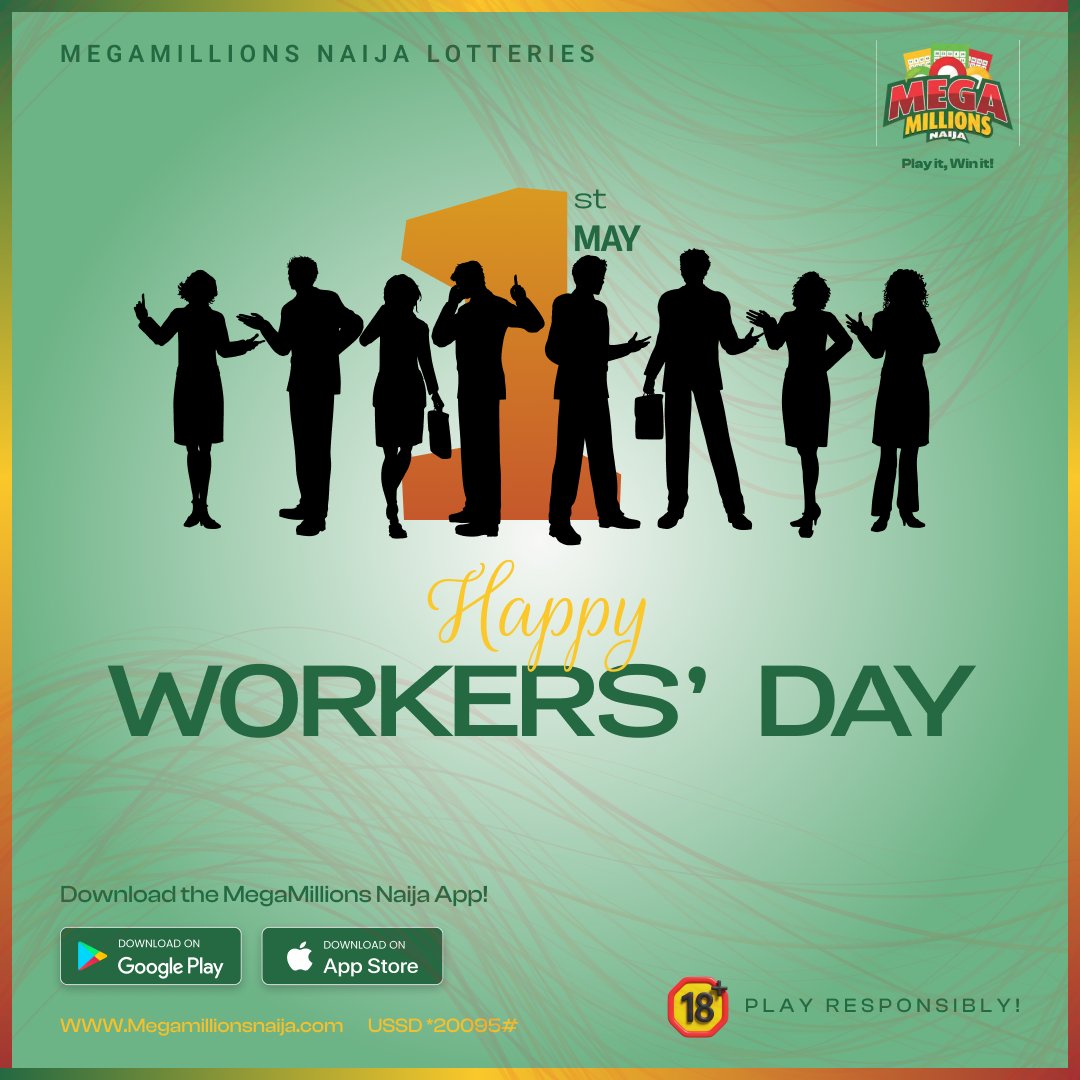 To every hardworking Nigerian, you are the backbone of our economy, and your contributions are invaluable. We salute you!

#megamillionsnaijalotteries
#megamillionsnaija
#lottery
#happyworkersday