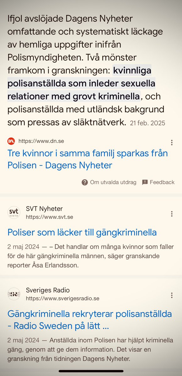 Uria19961's tweet photo. @JohanIngero Vad blir det i praktiken för påföljder för de kvinnliga poliser som inleder sexuella relationer med kriminella gängmedlemmar (förutom att de i vissa fall blir av med sina tjänster, men oftast omplaceras till andra statliga tjänster)..? https://t.co/neHWWAj47s