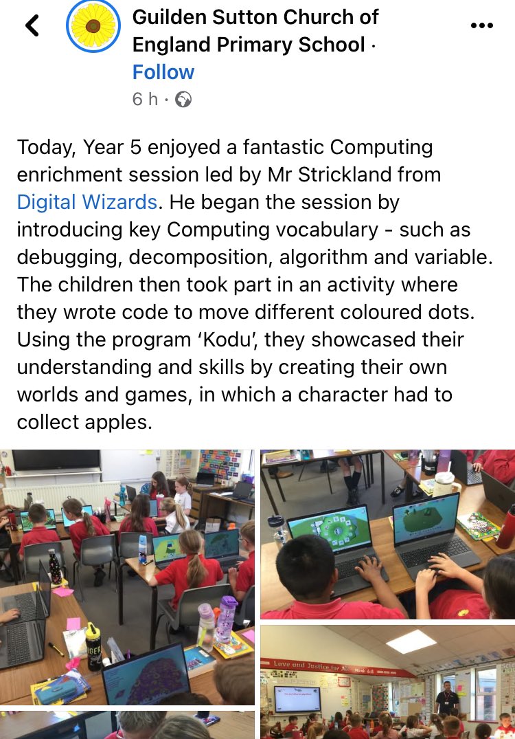 A super session with Year 5 at  Guilden Sutton Primary School. 

So impressed with the creativity, collaboration and enthusiasm. 

Thank you for a brilliant morning 🤩👏