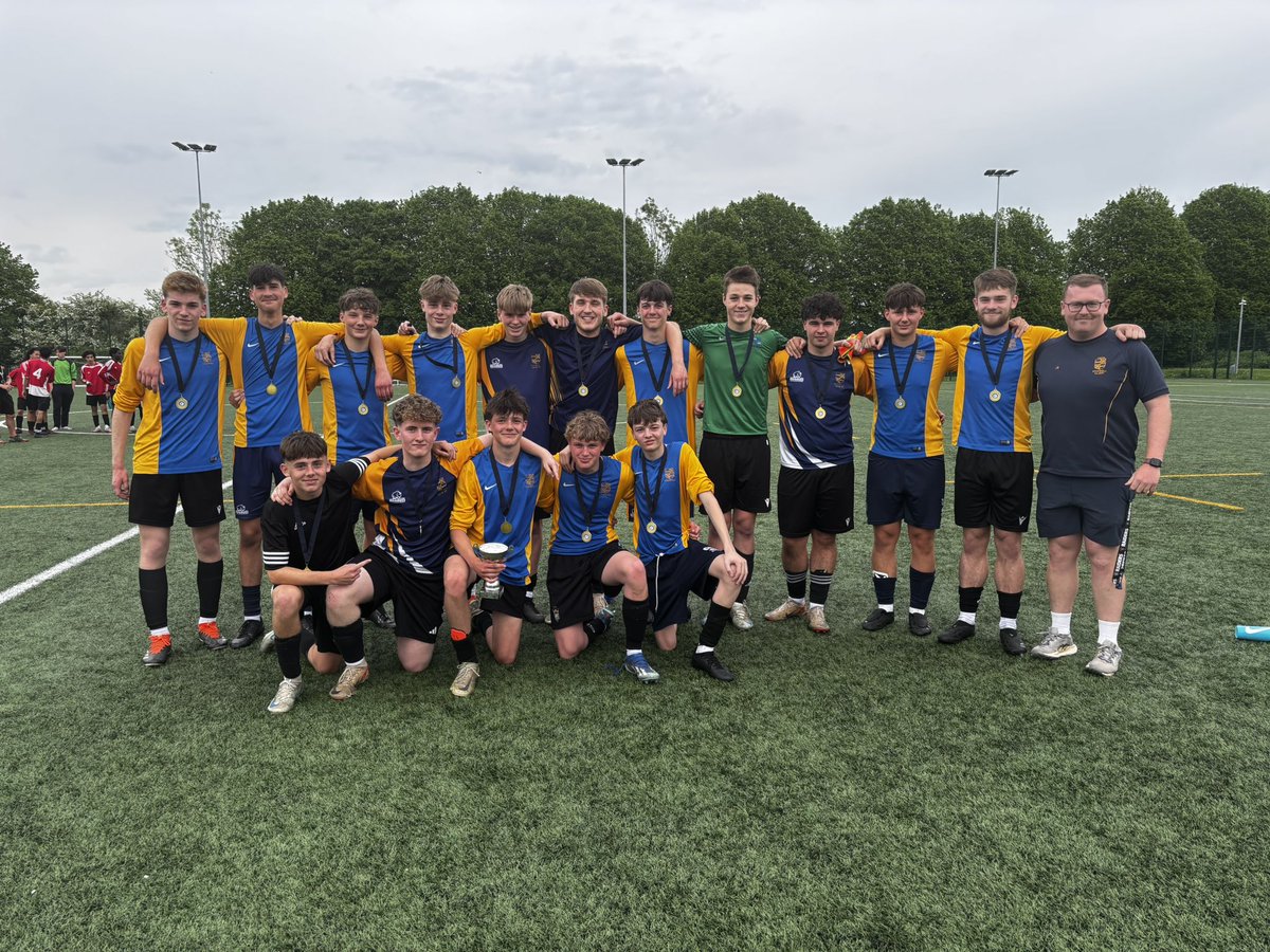 StanwellPE's tweet photo. Y11 @CVSFA Plate Winners!!!

Coffey⚽️⚽️⚽️
Johnson⚽️⚽️
Tyley⚽️
Atkin⚽️
Blackman-Siegler⚽️

A fantastic afternoon for the Y11 team finishing off their season in style with an impressive performance. We are super proud of all their efforts. Congratulations boys!!👏🏻⚽️🔷🔶 https://t.co/mOZEwCYNiG