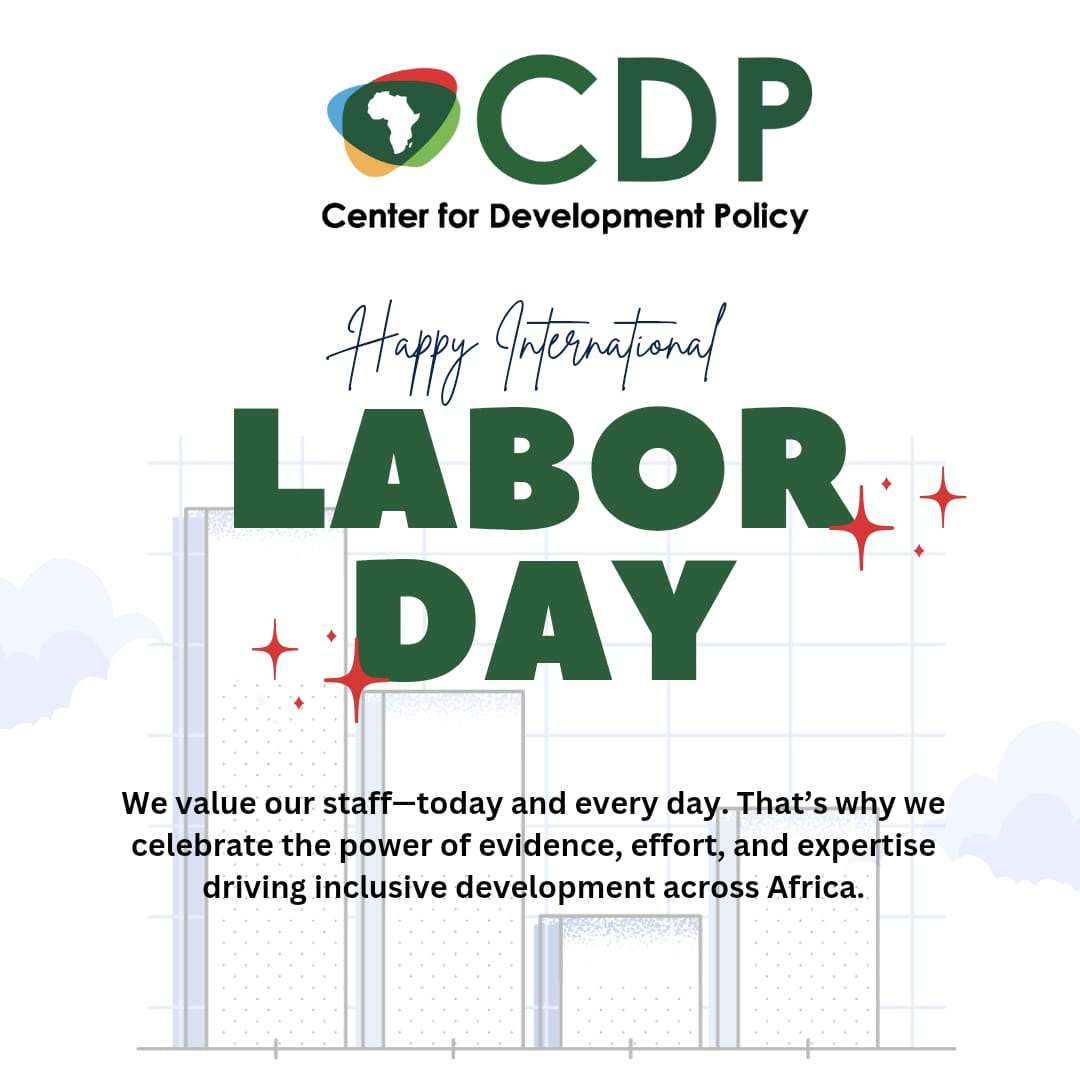 cdpafrica's tweet photo. Happy #LaborDay from the Center for Development Policy (CDP)!
Today we celebrate the dedication, effort &amp; expertise driving evidence-based and inclusive development across Africa.
Thank you to all who power progress. 👏📊
@EdwardKadozi @AGRA_Africa @MastercardFdn https://t.co/xoHwOWer6A