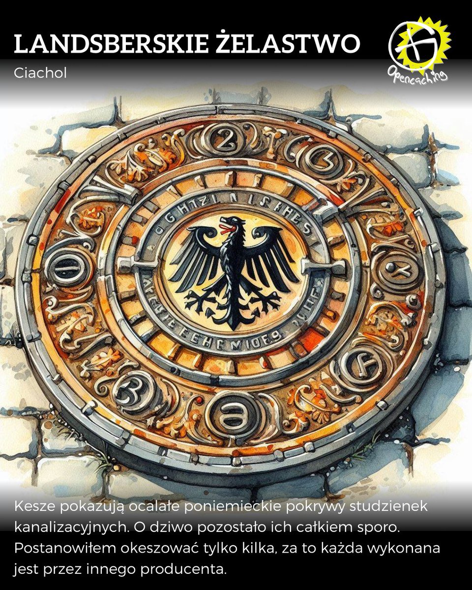 Opencaching1's tweet image. Kesze pokazują ocalałe poniemieckie pokrywy studzienek kanalizacyjnych. O dziwo pozostało ich całkiem sporo. Postanowiłem okeszować tylko kilka, za to każda wykonana jest przez innego producenta.
opencaching.pl/powerTrail.php… #opencaching #geocaching #geocache