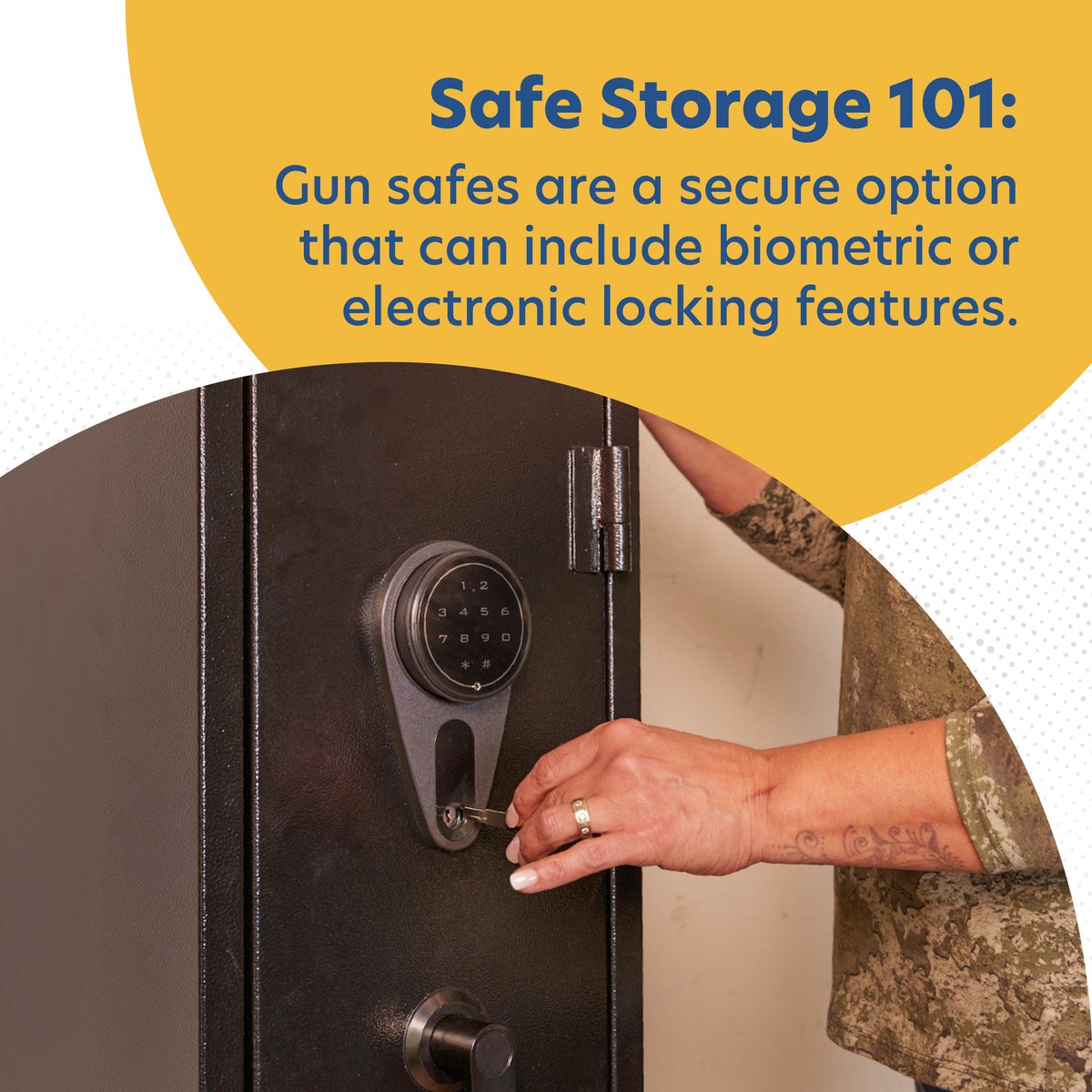 Gun safes are one of many options you have for storing your gun safely — and they’re also the most secure.

Find more safe storage tips at ncsafe.org/safestorage/