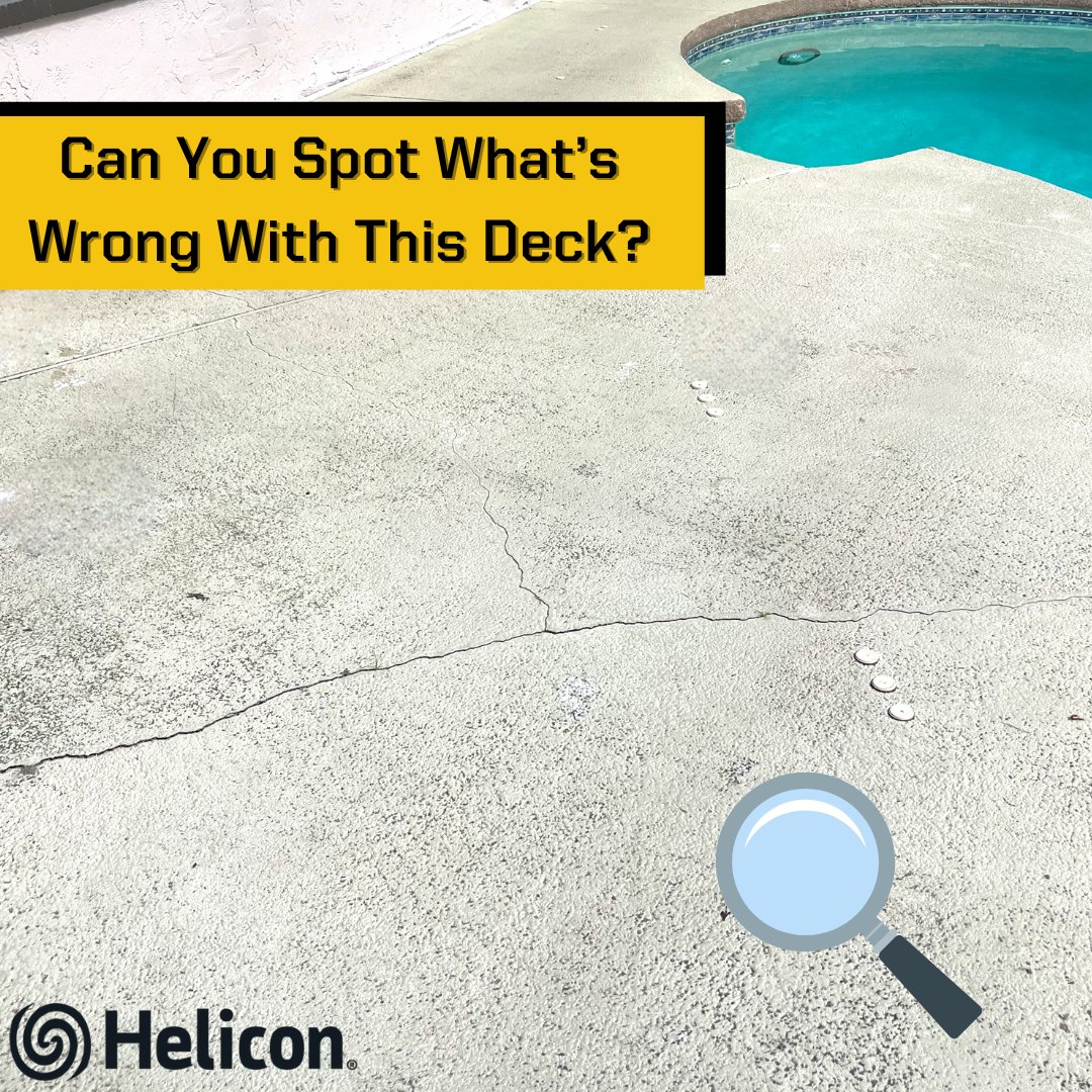HeliconUSA's tweet image. Take a closer look. 👀 This homeowner thought it was just a cosmetic issue - but underneath was a settling problem that could’ve led to further structural damage. Don’t ignore the signs! 

Call 844-Helicon now for your free inspection!

#concreterepair #concreteproblems #pooldeck