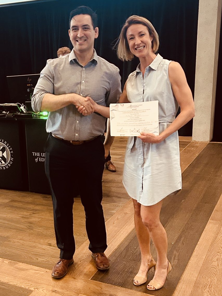 SESO _ SE Scotland Orthopaedic Training Programme (@sesortho) on Twitter photo Congratulations Andy Ablett for your Best in Programme podium presentation
‘THA restores popn health related QoL norms: a propensity-matched study with mediation analysis of BMI’
<a href="/EdinburghKnee/">Chloe EH Scott</a> <a href="/EdinOrthopaedic/">Edinburgh Orthopaedics</a> #SESORT25 Congratulations Andy Ablett for your Best in Programme podium presentation
‘THA restores popn health related QoL norms: a propensity-matched study with mediation analysis of BMI’
<a href="/EdinburghKnee/">Chloe EH Scott</a> <a href="/EdinOrthopaedic/">Edinburgh Orthopaedics</a> #SESORT25