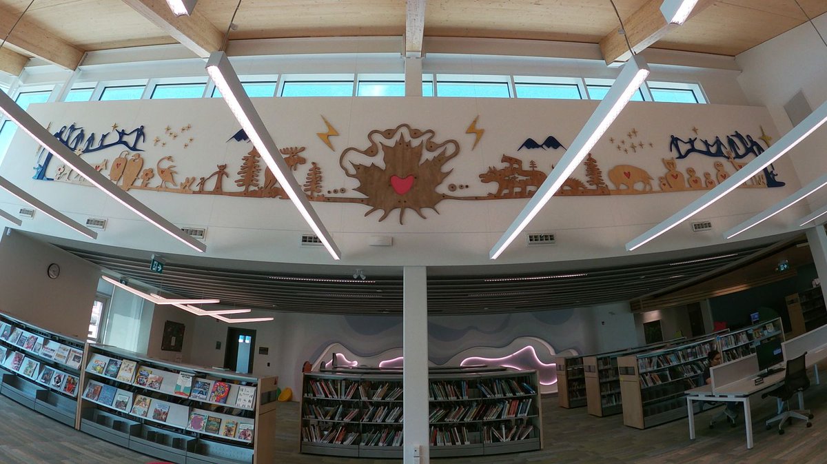 CKMS News -2025-05-01- Indigenous artwork at new library branch focuses on interconnectedness &amp; storytelling

"Wintertime Stories is  collaboration with Anishinaabe Indigenous artists Isaac Murdoch + Nyle Johnston"

radiowaterloo.ca/ckms-news-2025…
<a href="/CityKitchener/">City of Kitchener</a> <a href="/KitchLibrary/">Kitchener Public Library</a> <a href="/miigizi/">Nyle Miigizi Johnston</a>