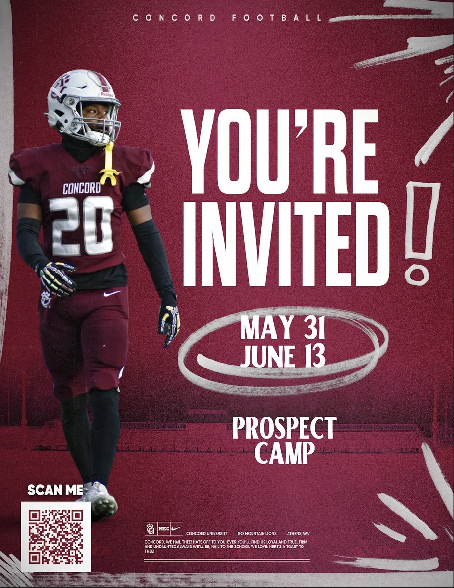 Thanks for the invite! <a href="/ConcordFootball/">Concord University Football</a> #FINDAWAY
