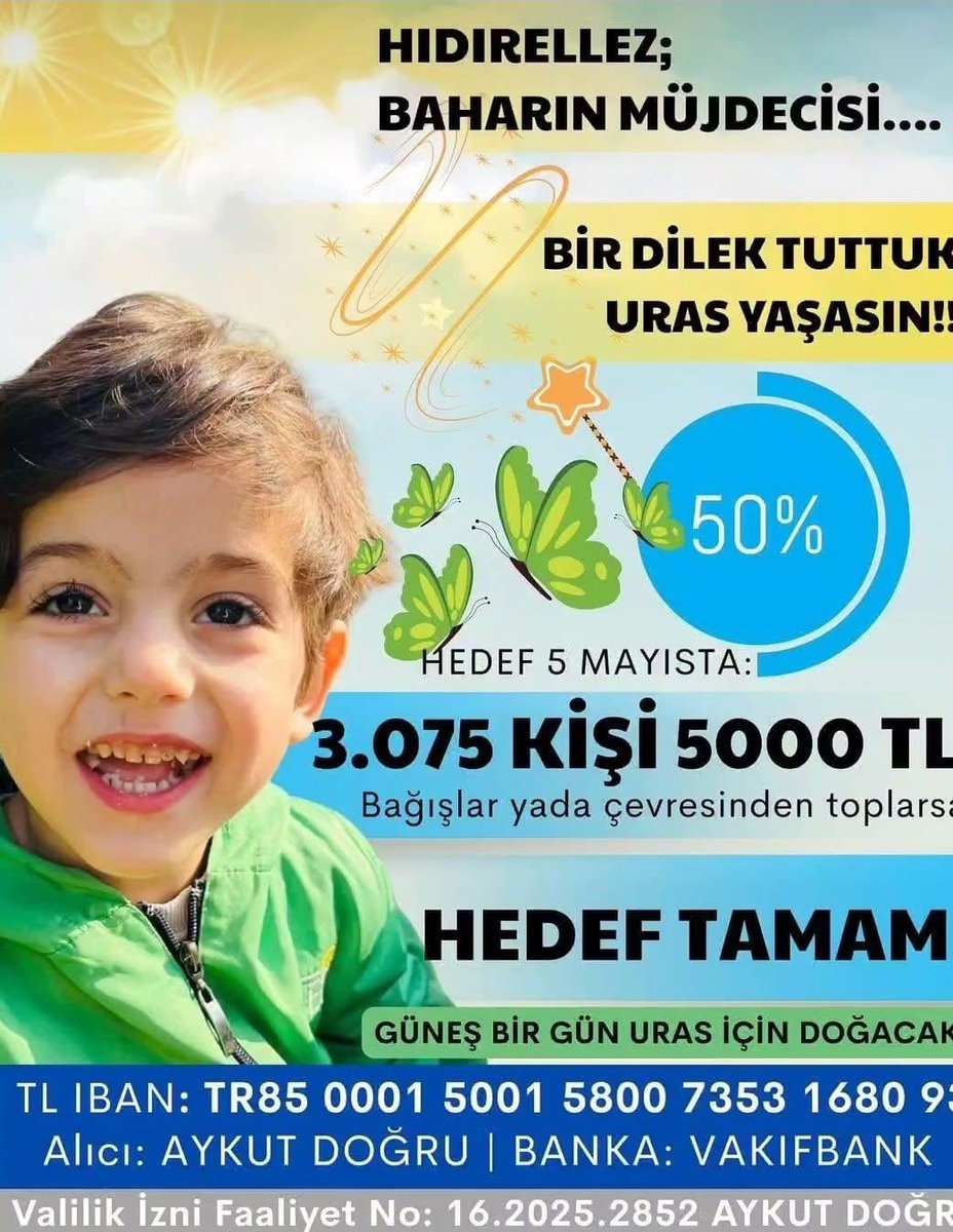 Bu yolculukta yalnız değil; birlikte olursak Uras’a umut olabiliriz. 

#BirDilekTuttuk