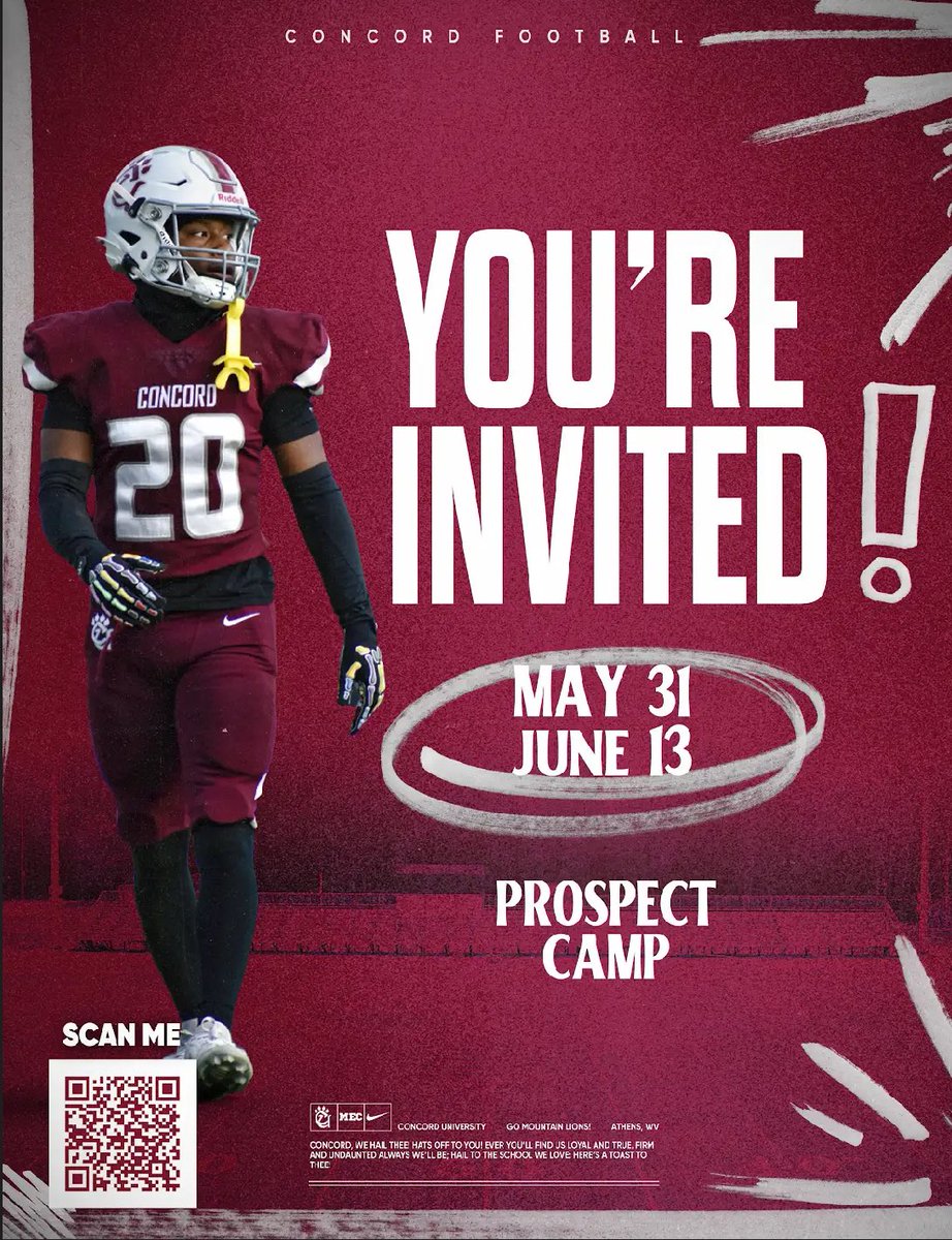 Thanks <a href="/ConcordFootball/">Concord University Football</a> for the invite to the prospect camp this month! <a href="/SrHighFootball/">Owensboro Football</a> <a href="/D_Marc11/">DaMarcus Ganaway Sr.</a>