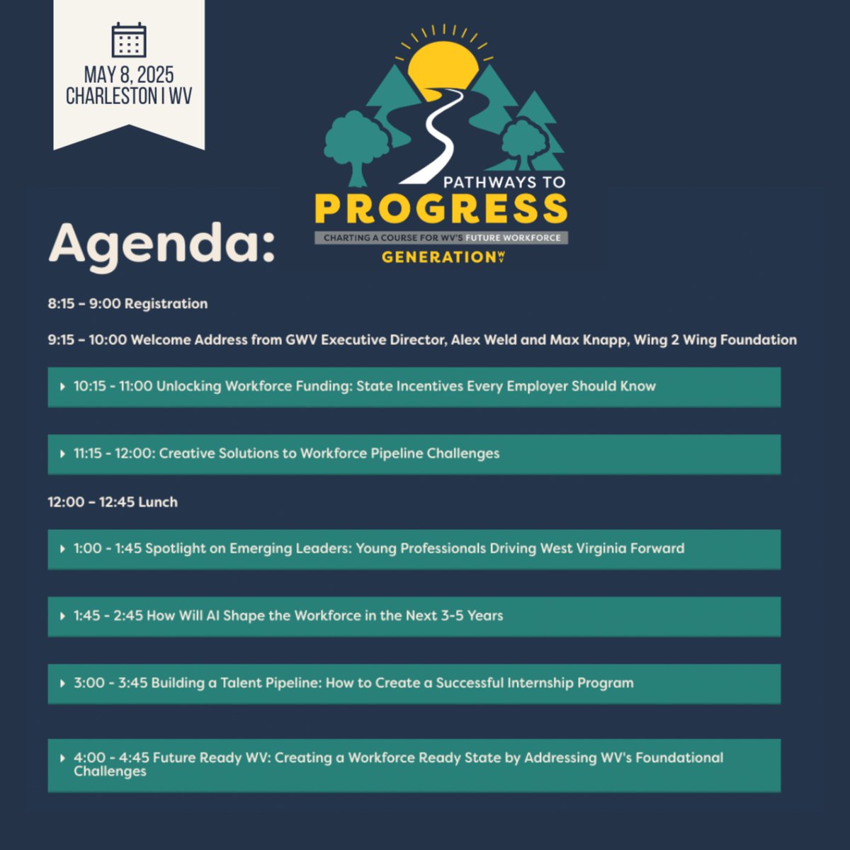 CoalfieldDevelopment (@coalfieldwv) on Twitter photo 📣 1 week to go! We’re proud to support <a href="/GenerationWV/">Generation West Virginia</a>’s #PathwaysToProgress conference—focused on real solutions for WV’s workforce. 💼🌄
📅 May 8 |📍Charleston, WV
✅ Training & funding
✅ Talent retention
✅ Multigenerational teams
✅ Future of work
👉bit.ly/4iKbbbo 📣 1 week to go! We’re proud to support <a href="/GenerationWV/">Generation West Virginia</a>’s #PathwaysToProgress conference—focused on real solutions for WV’s workforce. 💼🌄
📅 May 8 |📍Charleston, WV
✅ Training & funding
✅ Talent retention
✅ Multigenerational teams
✅ Future of work
👉bit.ly/4iKbbbo