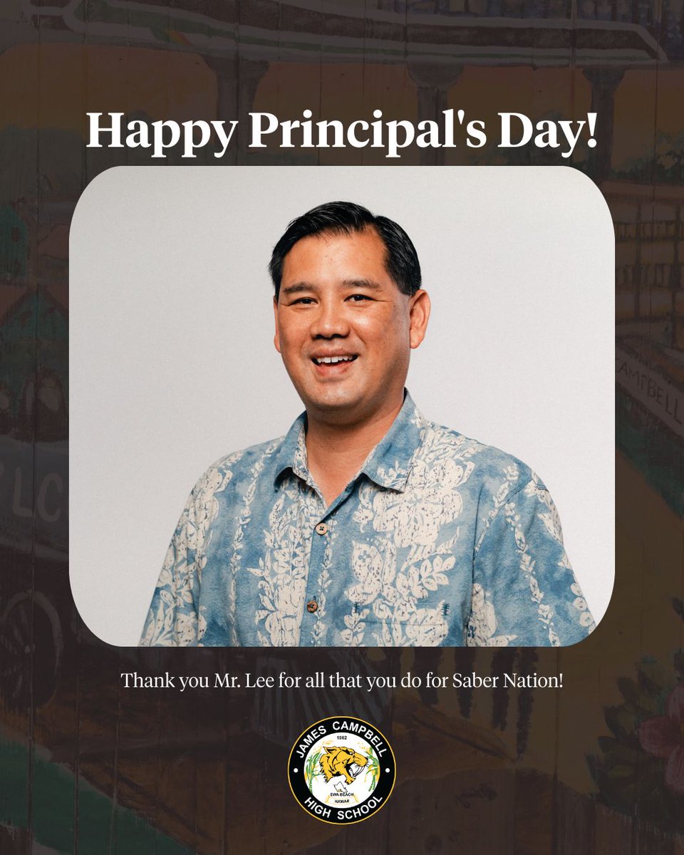 Happy Principal's Day to Mr Lee, our incredible leader who guides our school with passion and dedication! Your hard work and commitment makes our school a better place. Thank you for all that you do for Saber Nation! 🧡🖤