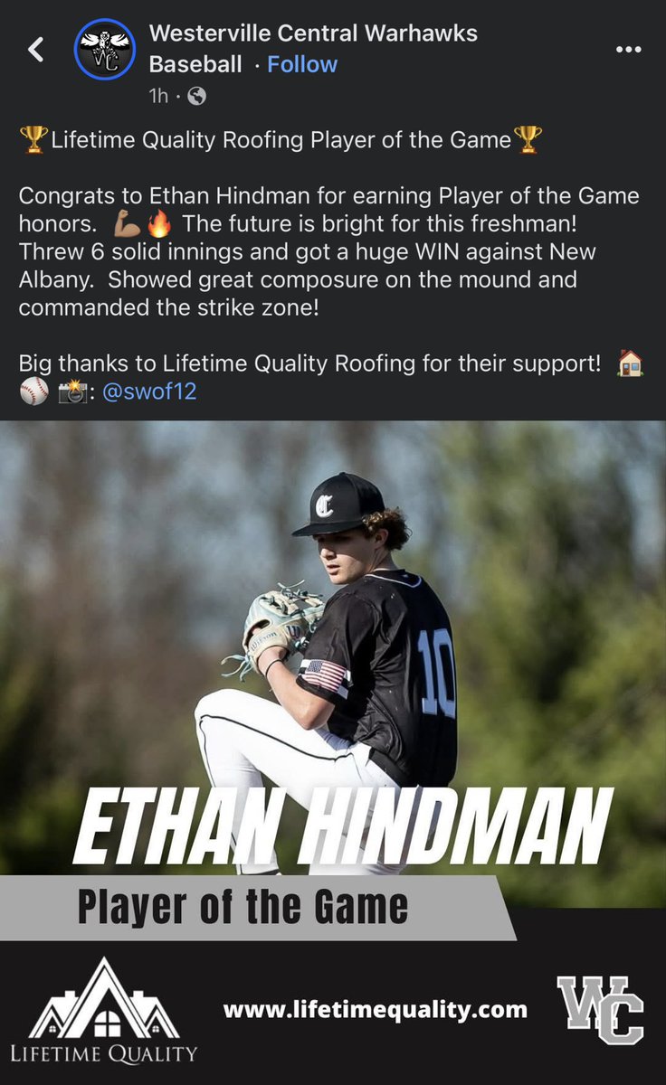 Let’s go E! Doing big things! <a href="/EthanHind7/">Ethan Hindman</a> <a href="/HitdogsOH/">Hit Dogs - OH</a> <a href="/WCWarhawksBB/">WC Warhawks Baseball</a>
