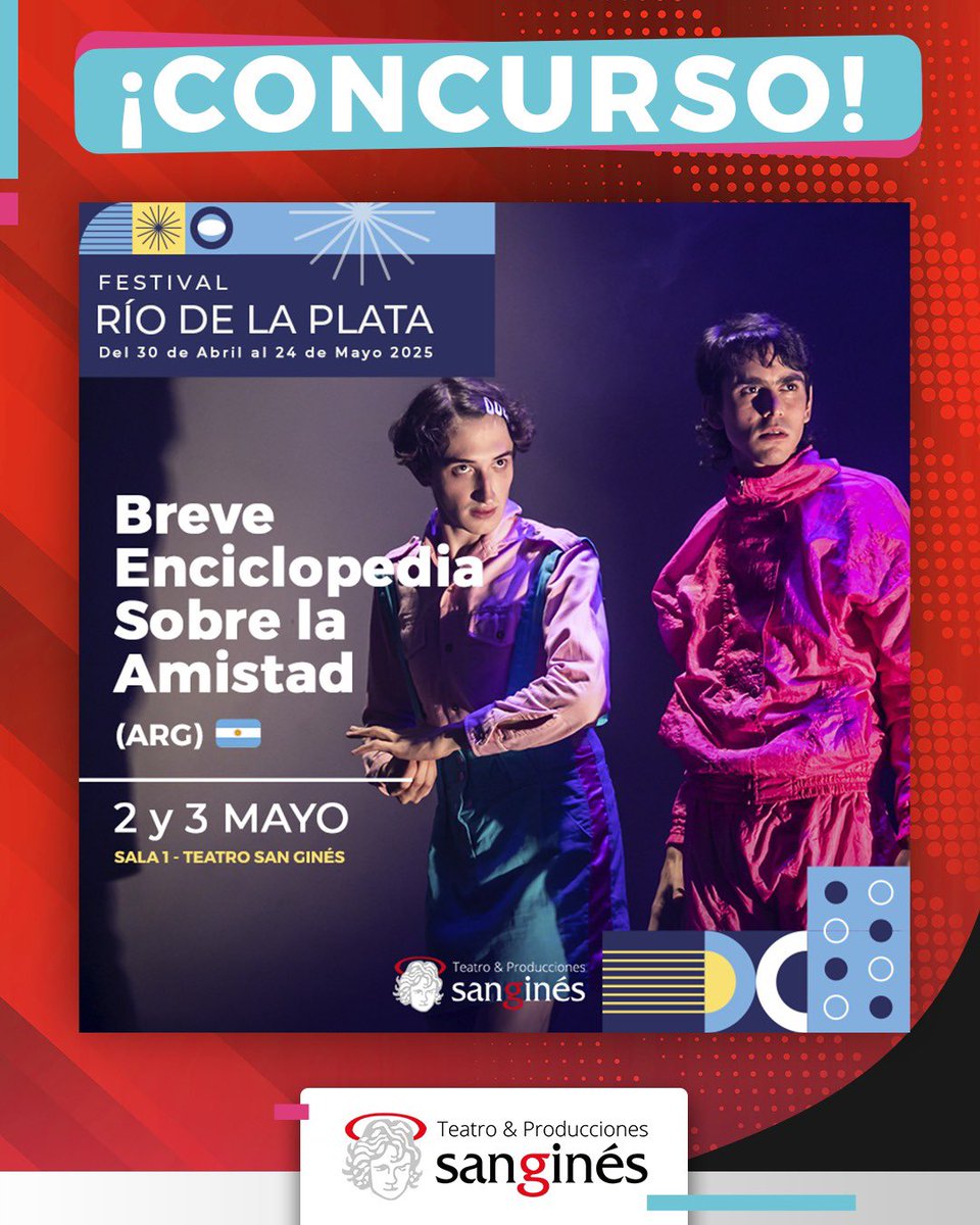 CONCURSO✨🫶🏻
Gana una entrada doble para “Breve enciclopedia sobre la amistad” en el Teatro San Ginés para las funciones del viernes 2 y sábado 3 de mayo.

Participar es muy fácil:

✨Comenta con el nombre de tu acompañante  y cuéntanos por qué deberían ver esta obra juntxs