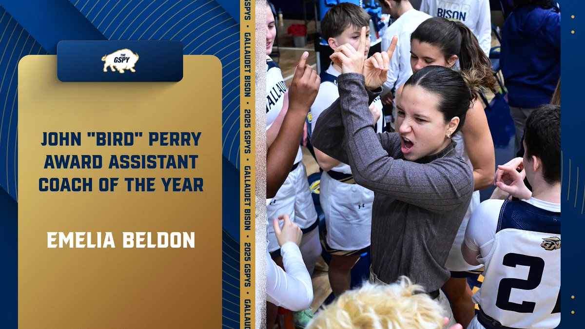 Gallaudet Bison (@gallaudetbison) on Twitter photo 2025 GSPYS: John “Bird” Perry Award – Assistant Coach of the Year
Emelia Beldon (Women’s Basketball)
#GUBison | #GSPYs 2025 GSPYS: John “Bird” Perry Award – Assistant Coach of the Year
Emelia Beldon (Women’s Basketball)
#GUBison | #GSPYs