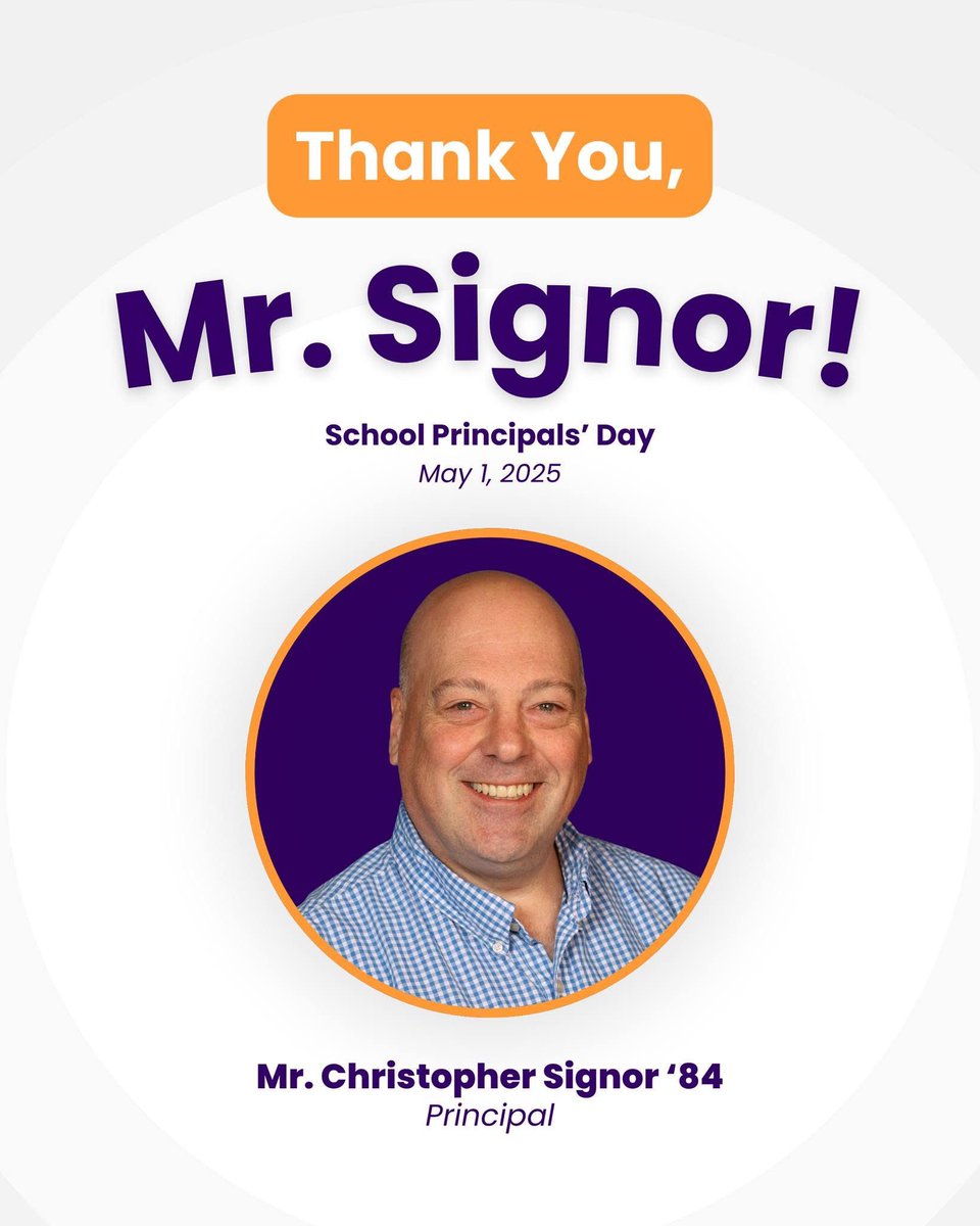 Happy School Principals' Day to Mr. Signor ’84! We are grateful for the leadership, vision, and unwavering commitment he has brought to SCC. 

His guidance continues to position our school in the best way to prepare students for life beyond SCC. Thank you for all that you do!