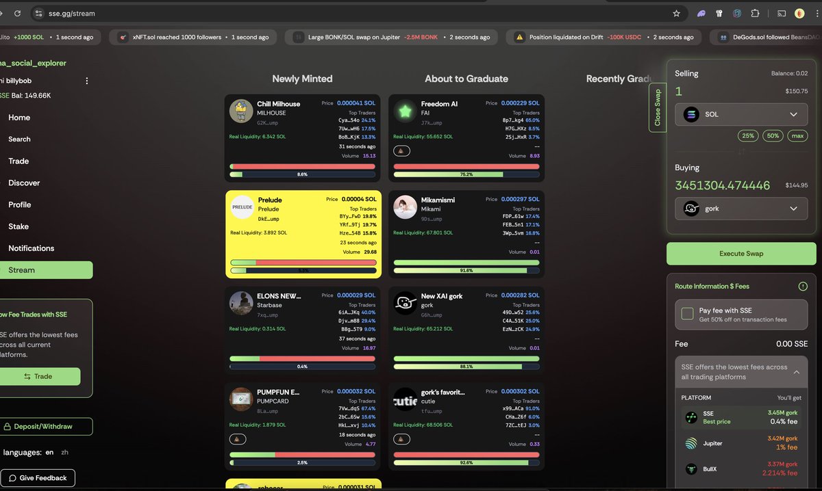 🚀 New on SSE: Live PumpFun Dashboard

• Real-time volume
• Real Liquidity (how much you can actually exit with)
• Dev Holder%, T10%, top traders, sniper alerts
👉 Spot organic pumps before anyone else → trade smarter.