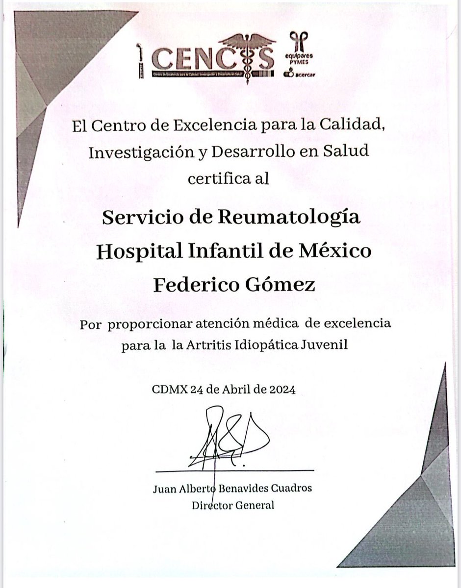 Trascender, primer y único centro en Latinoamérica 
“Excelencia en atención, investigación en Reumatología Pediatrica en las Americas” 
Me compromete a seguir trabajando en #artritisIdiopáticajuvenil #ReumatologoPediatra  @panlarleague  
<a href="/ConsejoReuma/">Consejo Reumatología</a> <a href="/ColMexReuma/">ColMexReuma</a> <a href="/T_HIMFG/">Hospital Infantil de México Federico Gómez</a>