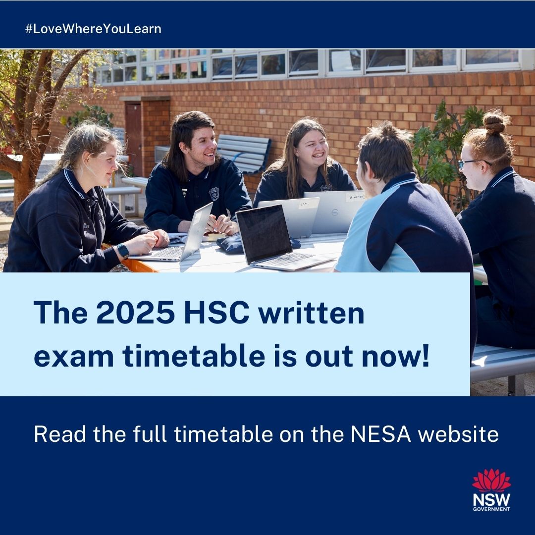 NSW Dept of Education (@nsweducation) on Twitter photo The 2025 HSC written exam timetable is now available! 📝📅
Check out the full timetable here 👉 brnw.ch/21wSb7z The 2025 HSC written exam timetable is now available! 📝📅
Check out the full timetable here 👉 brnw.ch/21wSb7z