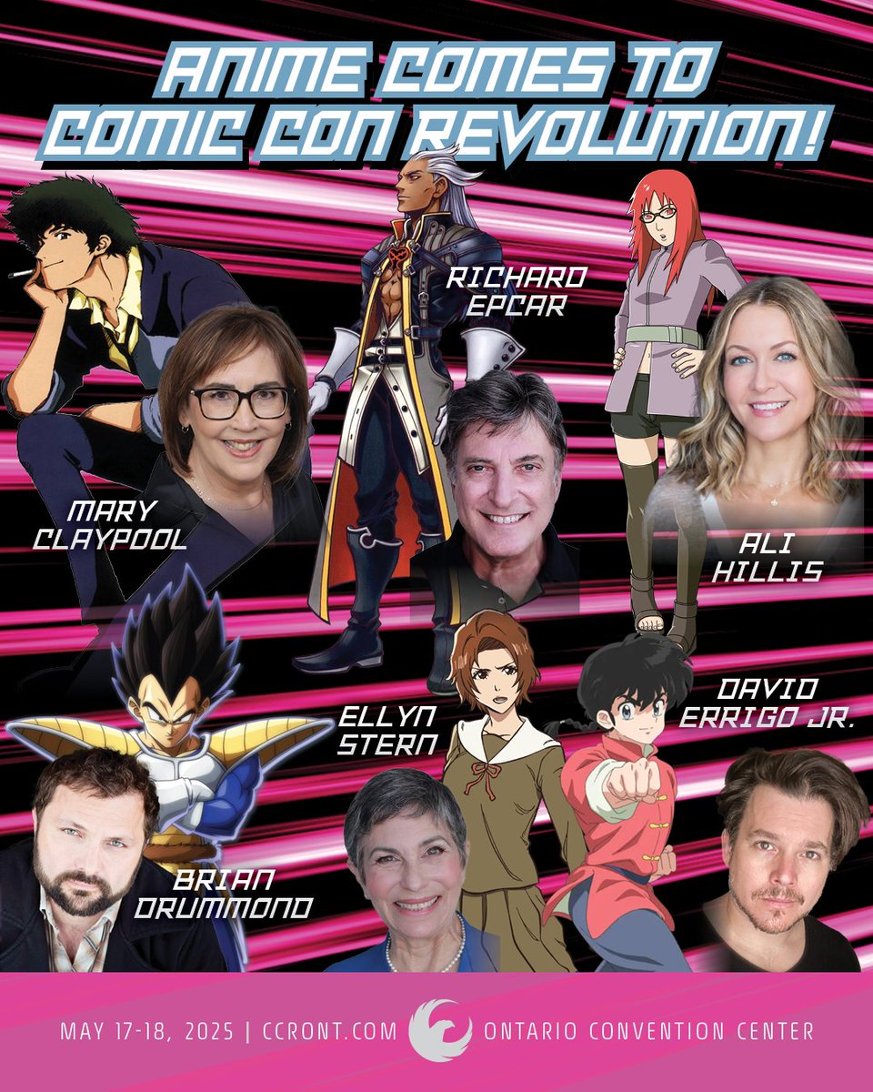 Swing by Comic Con Revolution Ontario, May 17th &amp; 18th, and meet some of your favorite Anime VAs &amp; Industry members!

You can pick up your tickets today: showclix.com/tickets/ccr25t…

Be sure to visit our booth as well, booth 307!