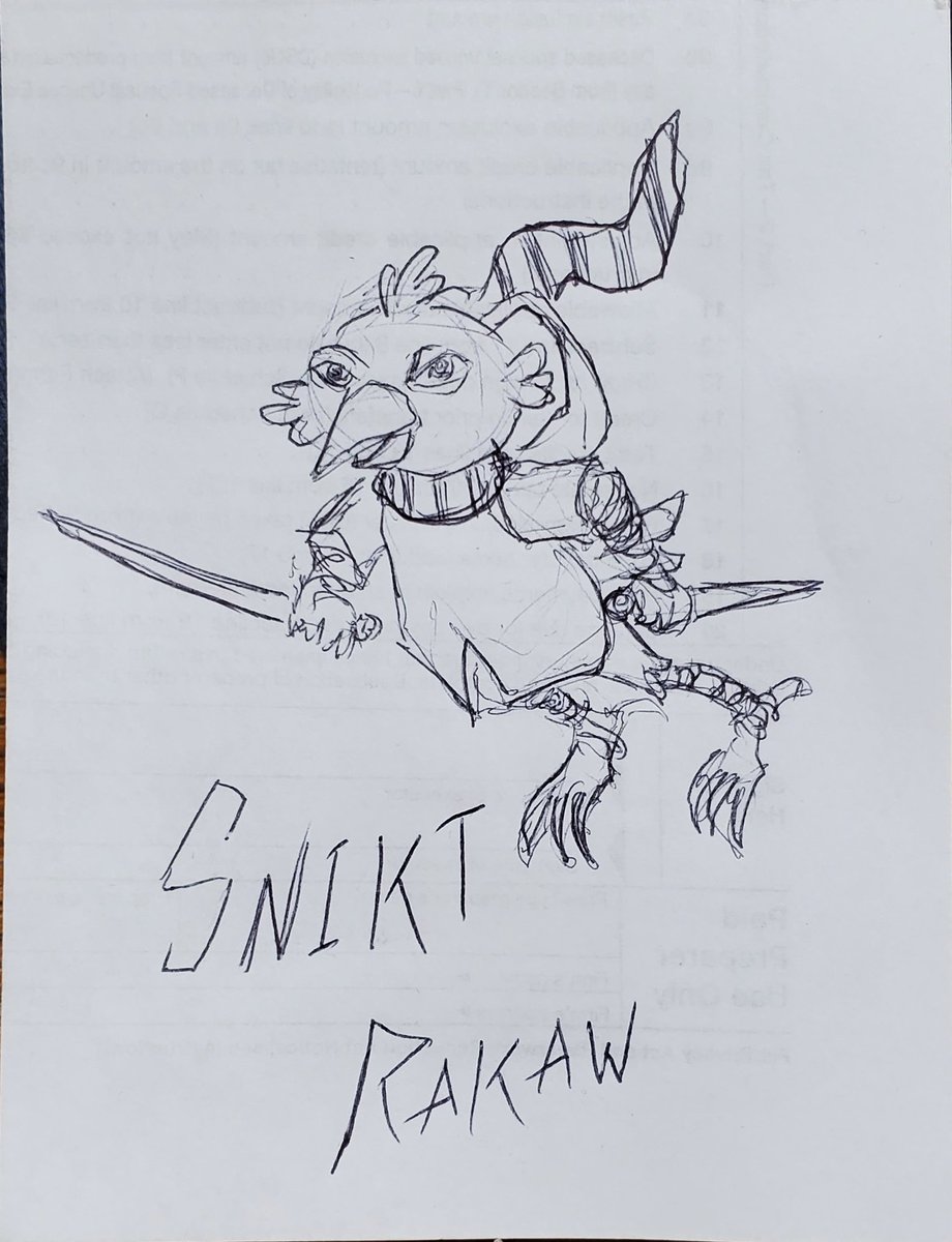 Just some doodles I've done for fun recently. Been really throwing myself into a project and I've been a bit quiet, so wanted to share something I could.

A buff barbarian lady I did as a quick gift, and a rough drawing for a D&amp;D kenku ranger I want to play.