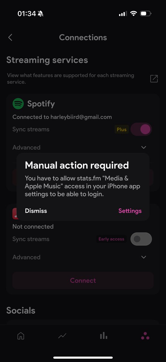harlzii's tweet photo. @spotistats why is it still saying this when i’ve allowed it access https://t.co/mLs6u8tgwt