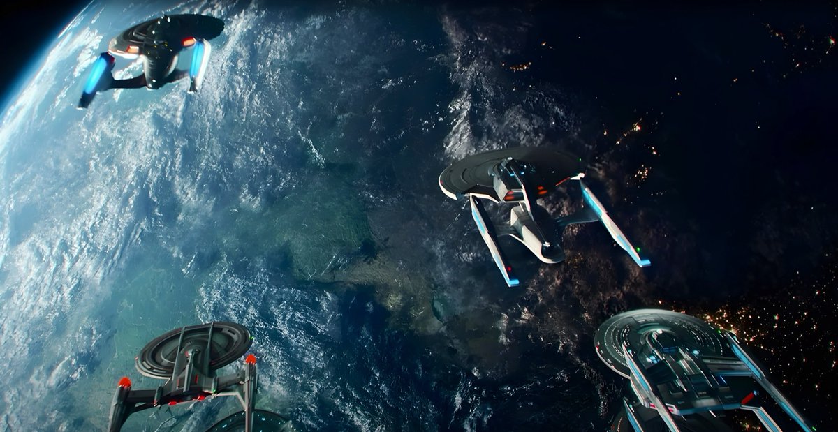 startrek_ships's tweet photo. #StarTrekPicard "The Last Generation" (S3E10). The #ConstitutionClassIII and #SovereignClass are orbiting Earth.
Later, the Enterprise D meeting the Titan in Earth's orbit was a missed chance to see #GalaxyClass and #SovereignClass together in #StarTrek. https://t.co/kbkiTCdkH1