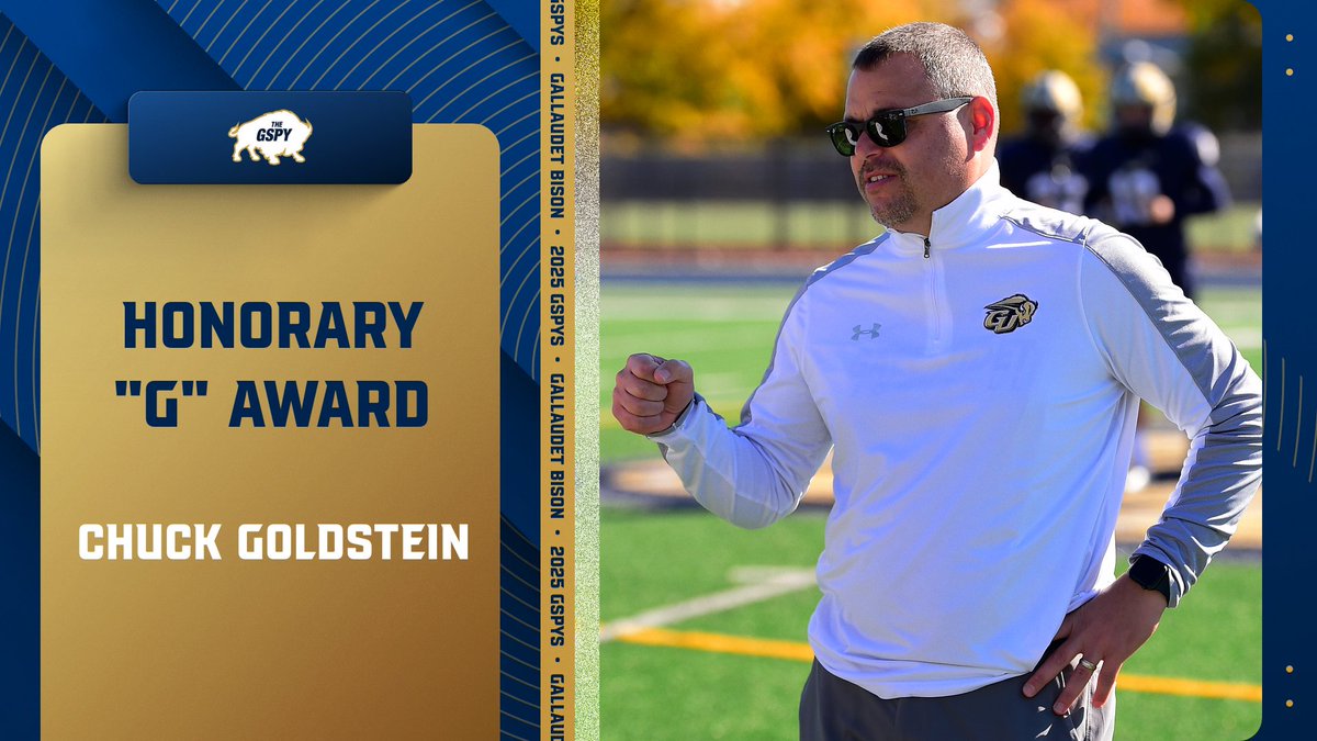 Gallaudet Bison (@gallaudetbison) on Twitter photo 2025 GSPYS: Honorary “G” Award
Chuck Goldstein (Football)
#GUBison | #GSPYs 2025 GSPYS: Honorary “G” Award
Chuck Goldstein (Football)
#GUBison | #GSPYs
