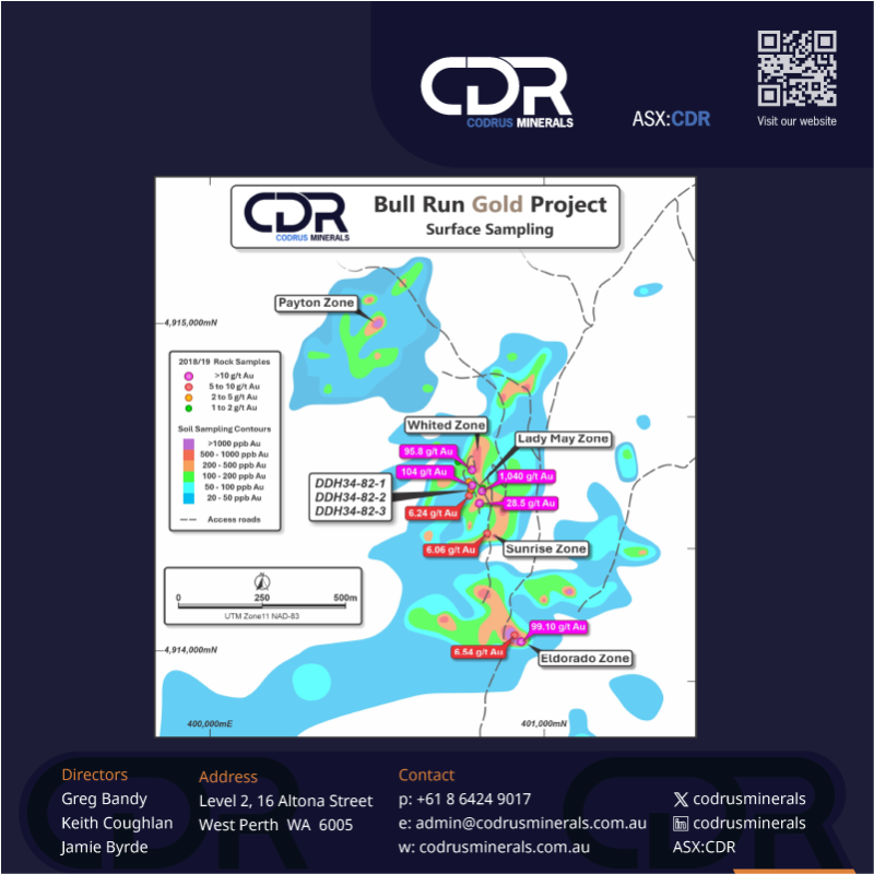 CodrusMinerals's tweet photo. 🚨 Drill Ready at Bull Run! 🚨

#Codrus (#ASX $CDR) secures drill permit at Bull Run Gold Project, Oregon 🇺🇸

✅ 30 holes, 14,000m approved

🪙 Historic hits:
▪️ 20.5m @ 3.53g/t Au incl. 6.9m @ 9.31g/t
▪️ Rock chips to 1,040 g/t Au
▪️ Soils to 27 g/t

https://t.co/YOtokx8ICj