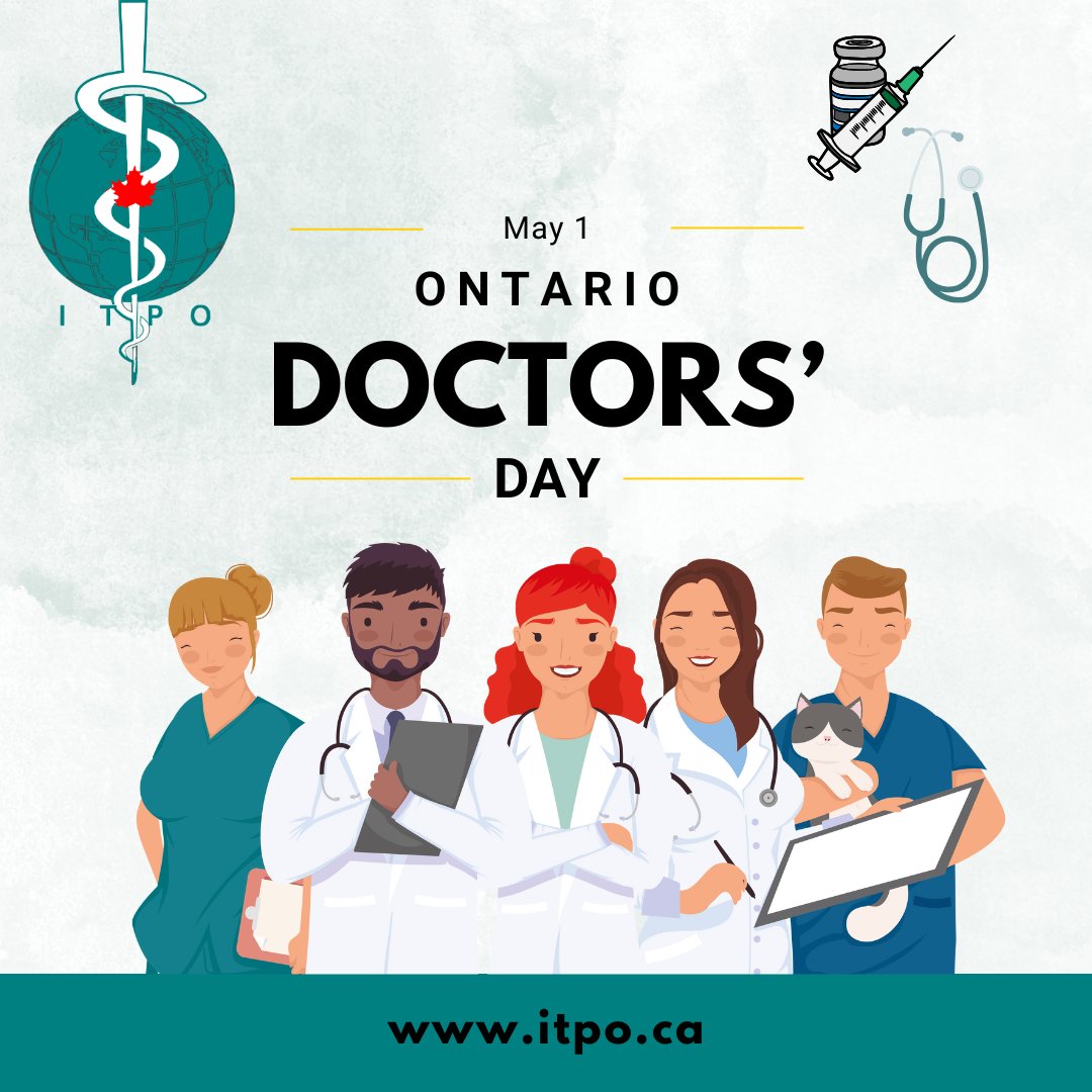 Happy Ontario Doctors' Day to all licensed and unlicensed ITPs! 
ITPs deliver exceptional care, filling gaps in our healthcare system. Their global training and commitment help countless patients thrive. 
Share your gratitude below! 💙 #ITPheroes #OntarioHealth