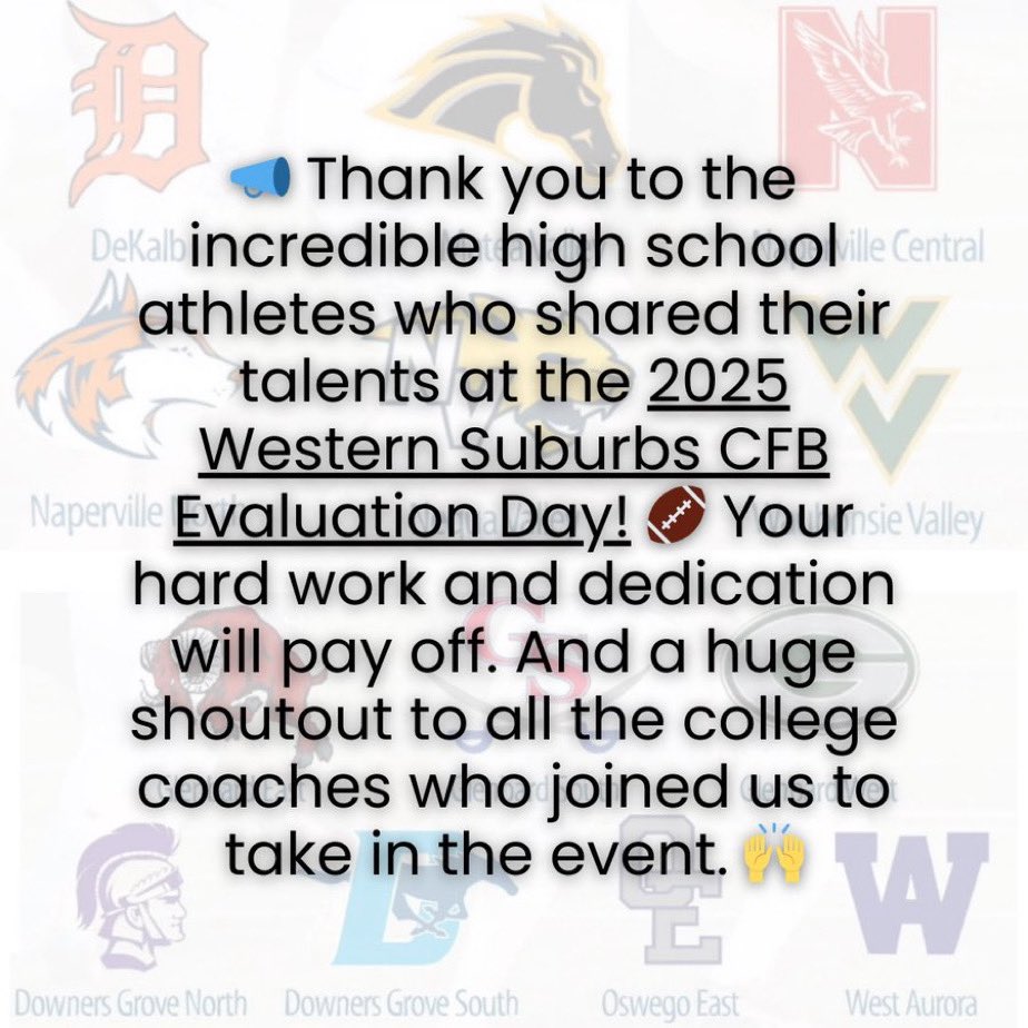 Had a great time competing at this awesome event made possible by <a href="/HuskieFB/">Naperville North FB</a> Thank you to all college coach’s who took time out of their day to come and see all of us compete!