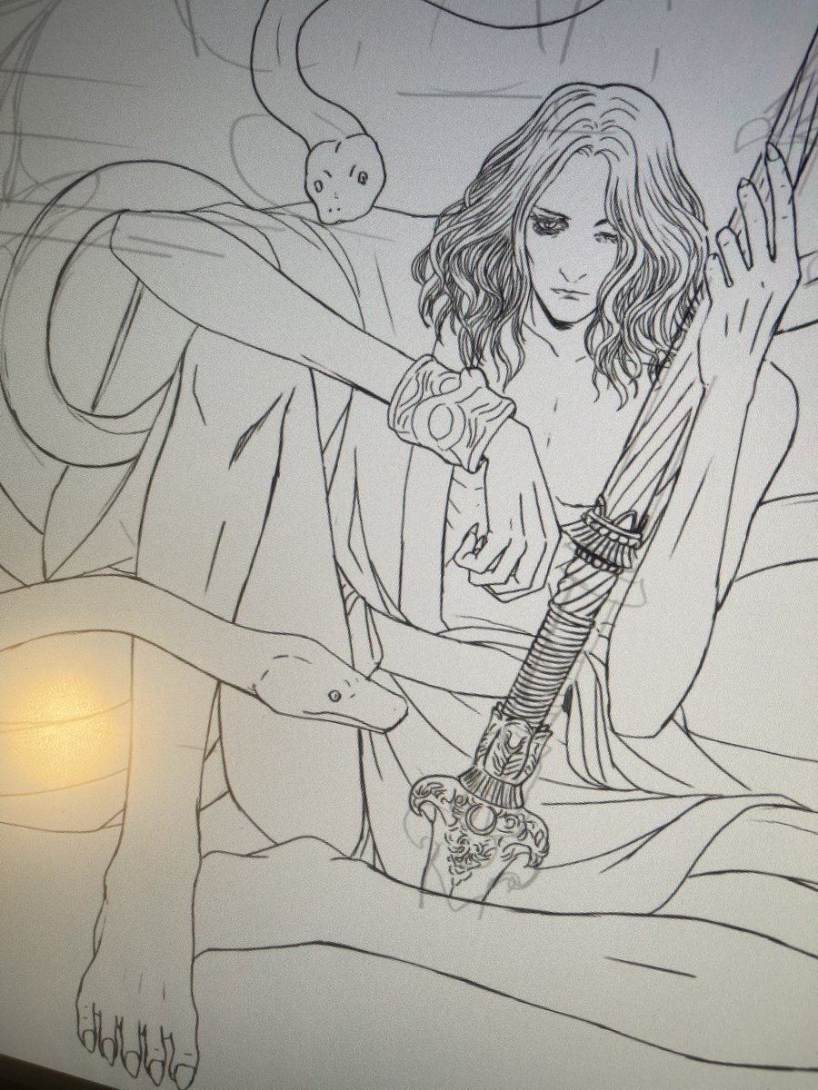 随分長く描きかけで放置しているメスメル君。 