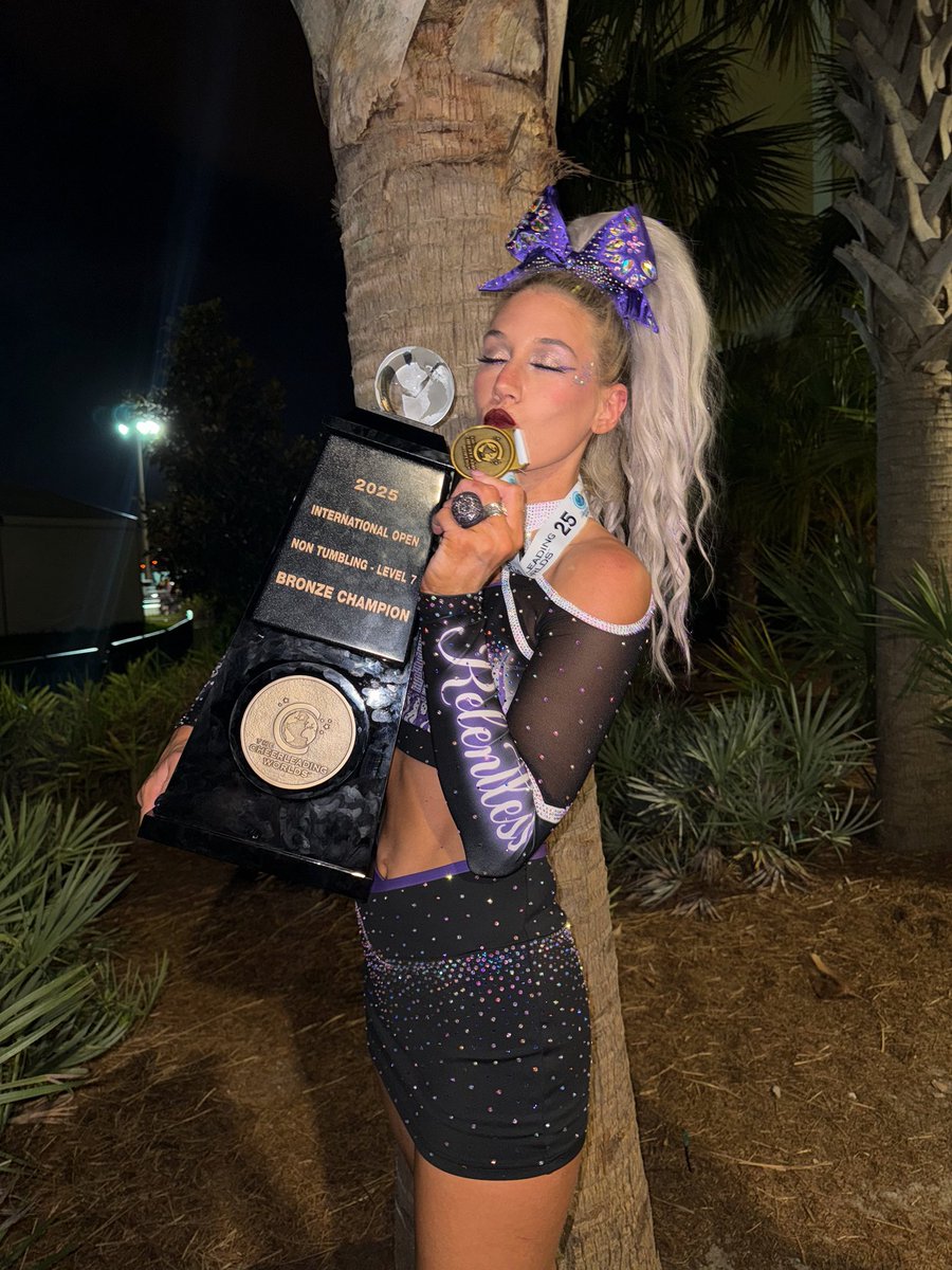 From my very first comp ever on J1 (she didn’t know what she was doing) to open nt 7 I am forever collecting globes like infinity stones for baby me who never thought she’d even touch the Worlds stage🥇🥈🥈🥈🥉 #TrifectaComplete