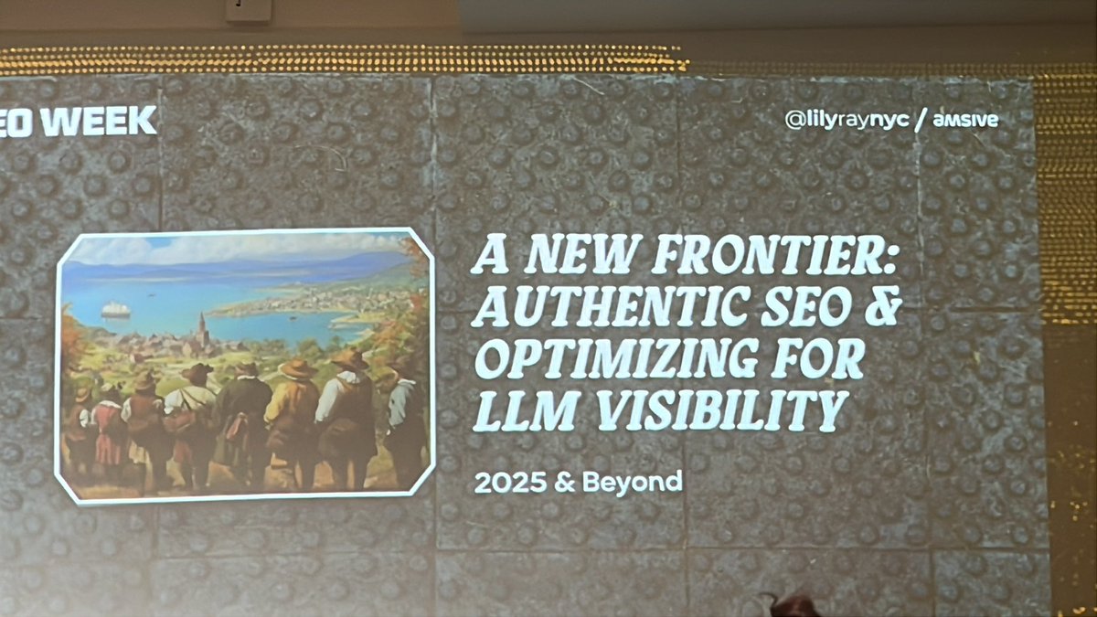 This is an exciting moment for SEO. The road ahead: authentic SEO

— <a href="/lilyraynyc/">Lily Ray 😏</a> #seoweek