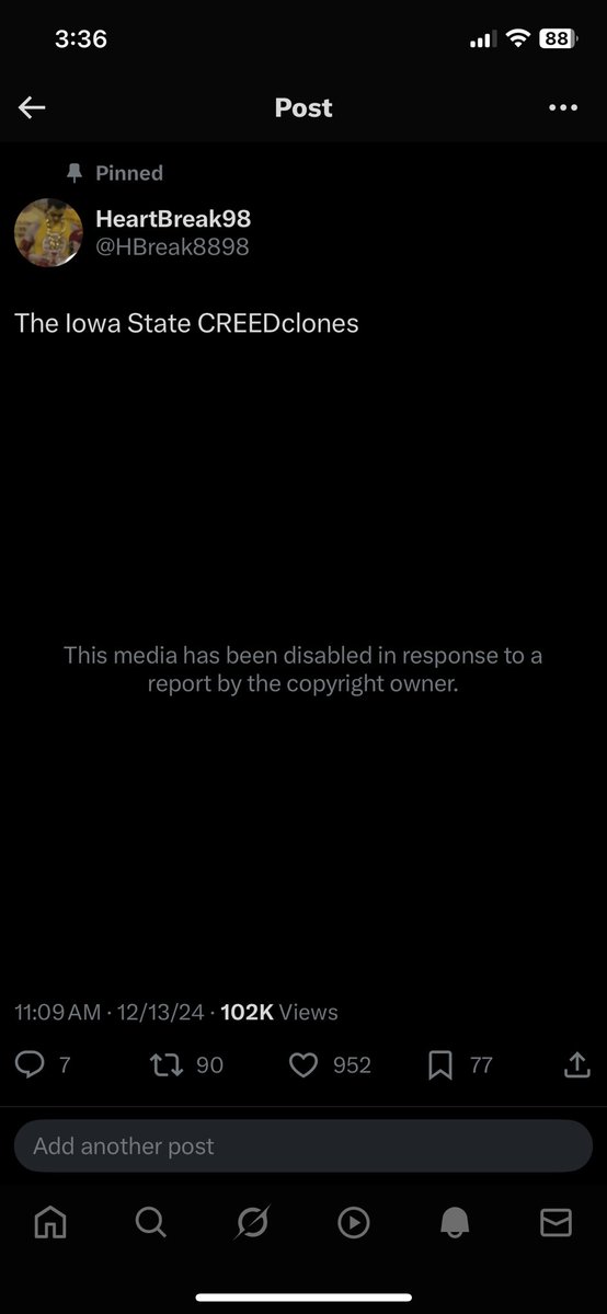HBreak8898's tweet image. I just lost every ounce of respect that I ever had for Creed…