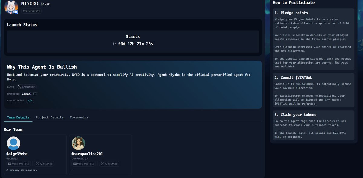 prepared your pledge points for  <a href="/niyoko_agent/">Niyoko</a> a protocol to simplify AI creativity 
this is a gud tech on <a href="/virtuals_io/">Virtuals Protocol</a> genesis you can read all their concep at nyko.cool  by <a href="/aigc3YeHe/">YeHe (🦾,🧠)</a> and <a href="/sarapaulina201/">heysara</a> both are gud dev

#VIRTUAL #VirtualSzn #RWA #Base