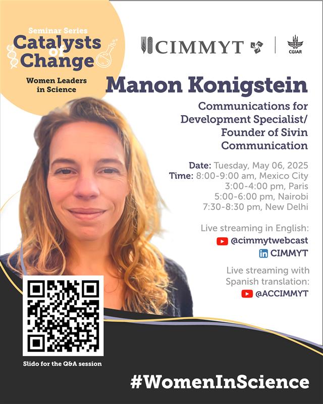 CIMMYT (@cimmyt) on Twitter photo 🔈Save the date for May 6 and join us for a powerful #Webinar with Manon Konigstein, Communications for Development Specialist and Founder of <a href="/sivincomms/">Sivin Communications</a>, in our #CatalystsofChange series.
Don’t miss this live session! 💬✨ 🔈Save the date for May 6 and join us for a powerful #Webinar with Manon Konigstein, Communications for Development Specialist and Founder of <a href="/sivincomms/">Sivin Communications</a>, in our #CatalystsofChange series.
Don’t miss this live session! 💬✨