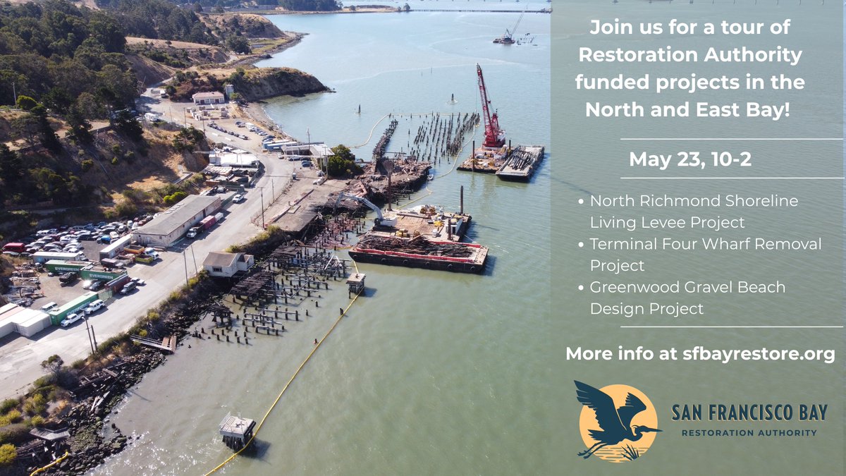 Join us for a tour of Restoration Authority funded projects in the North and East Bay on May 23! sfbayrestore.org/packet/may-23-…