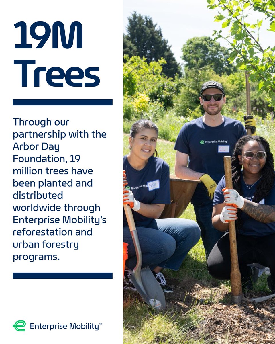 DDAVISeracTAM's tweet photo. I’m proud of Enterprise Mobility’s partnership with the Arbor Day Foundation, which has helped to plant 19 million trees and restore over 39,000 acres in forests and communities globally to date.

Learn more at https://t.co/hzdsMhMRT5

#IWork4EM https://t.co/R256k3zmTs