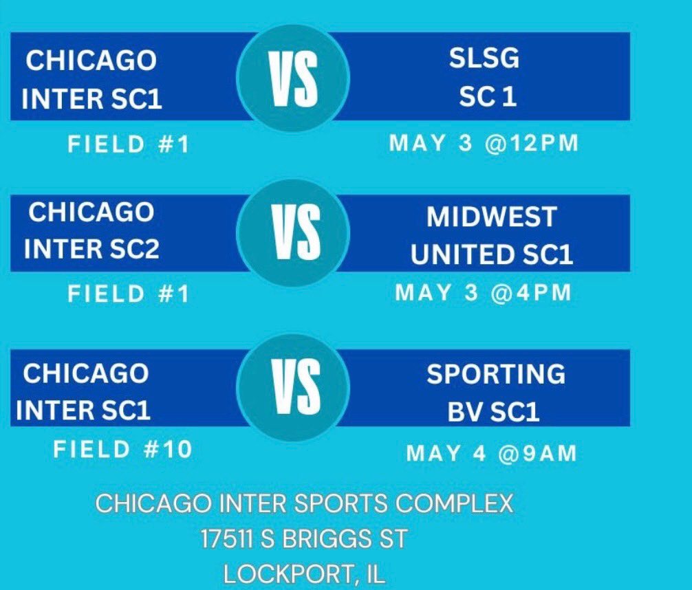 Going to be some great competition. Ecnl Super Cup Schedule this weekend.