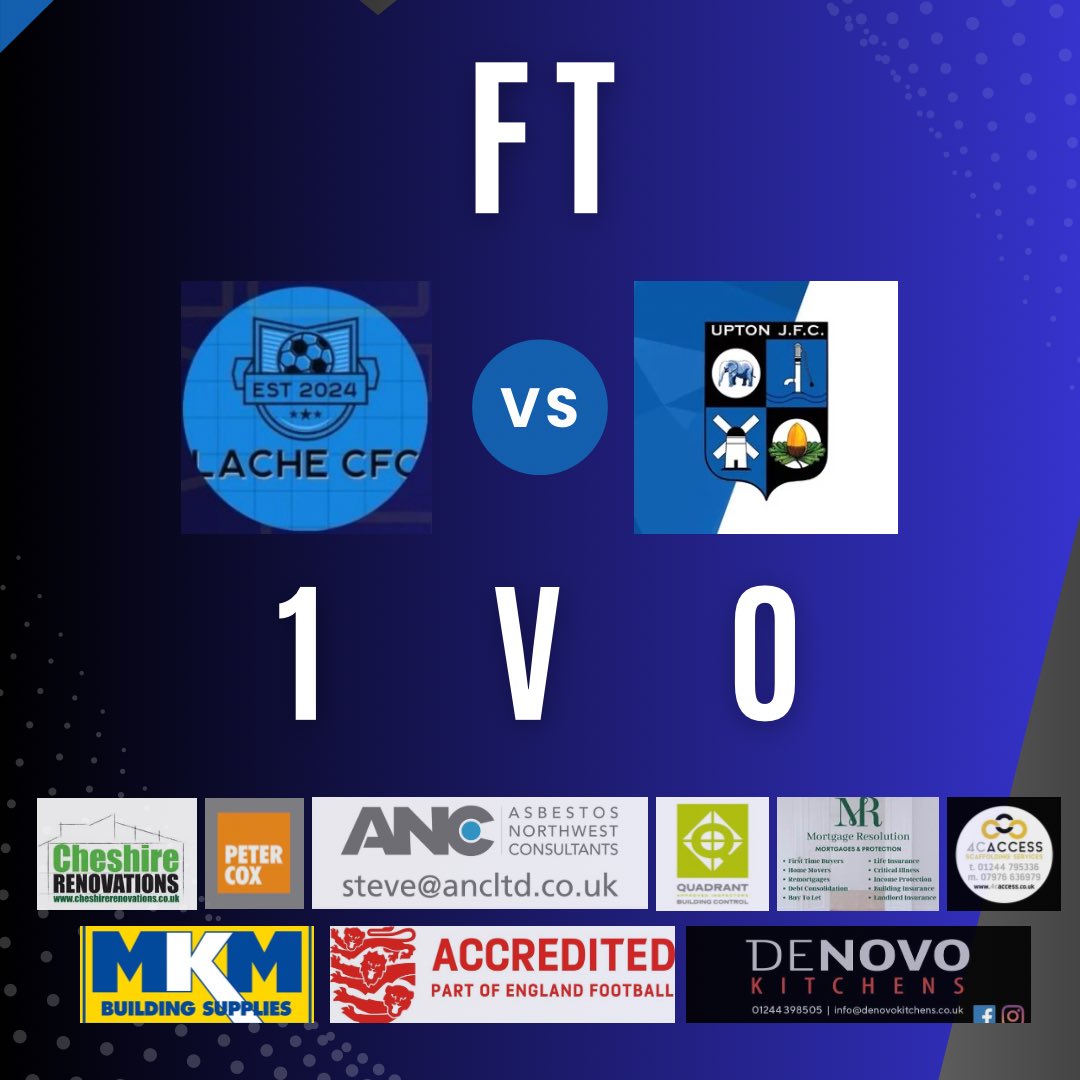 🔵⚫️⚪️

<a href="/LacheCFC/">Lache CFC</a> 1 v 0 Upton JFC 3rds

The Lads come away from tonight’s result as runners up in the <a href="/CWFL_Press/">@CWFL-Press</a> Cayzer Shield Final. 

Thanks for all those who come to watch and back the lads 🤝🏻💙