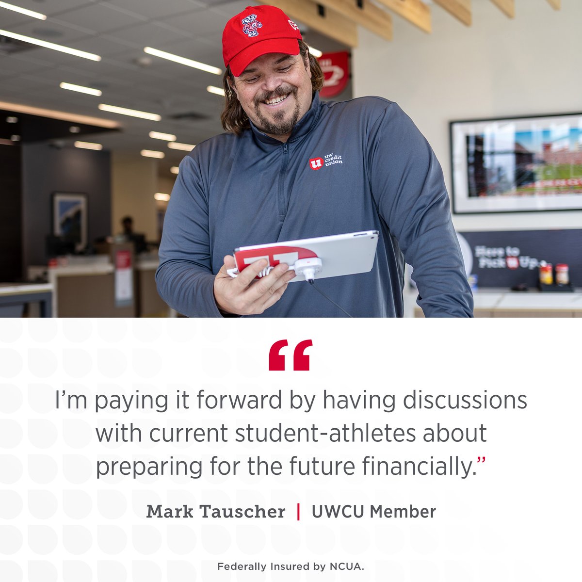 Did you know we have a T-shirt cannon at Camp Randall? It's not the ONLY reason @marktauscher65 became a UWCU member, but it may have played a part. 😉 Read the full story behind his membership journey: bit.ly/4lNIqxg