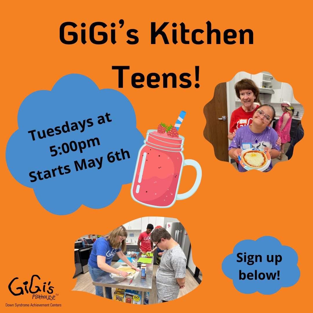 Calling all teens!!🌟 Join us on Tuesday for GiGi's Kitchen Teen! We hope you can join us!🍓