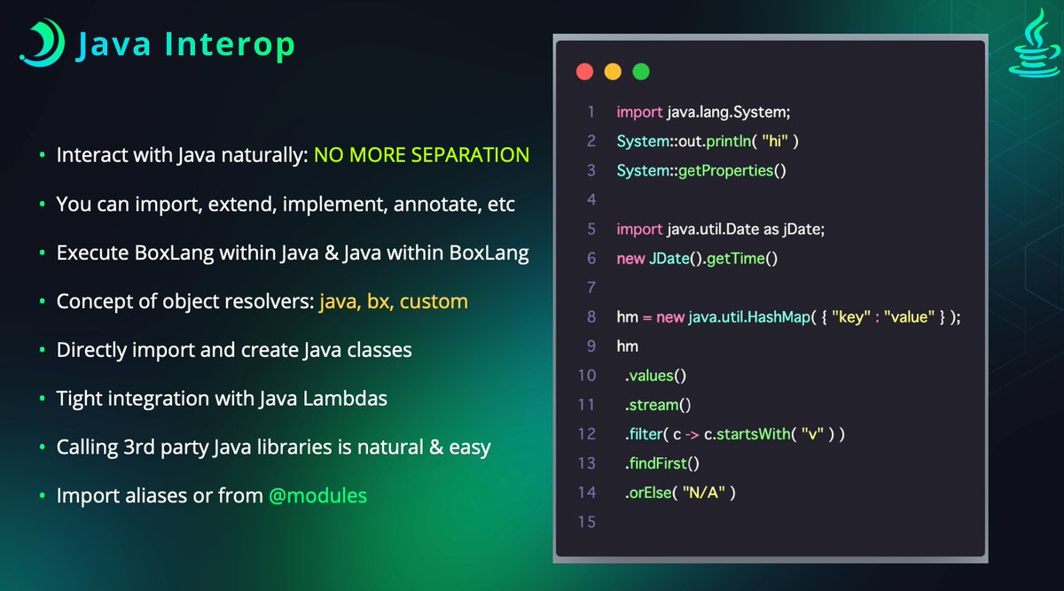 lmajano's tweet image. BoxLang Java Interop is truly a game changer! It enables seamless native Java interactions and introduces our custom BLAST parser for exceptional tooling. Discover unparalleled efficiency and performance with BoxLang. #technology #nativejava
boxlang.io
#BoxLang