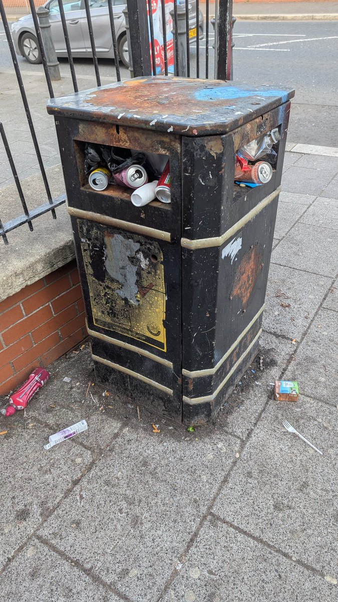 DenMagic's tweet image. I've no idea what my rates increase is paying towards but I expect to be able to use a bin on the Stewartstown road @belfastcc. A nearby bin on Glasvey Drive was also filled up 😡