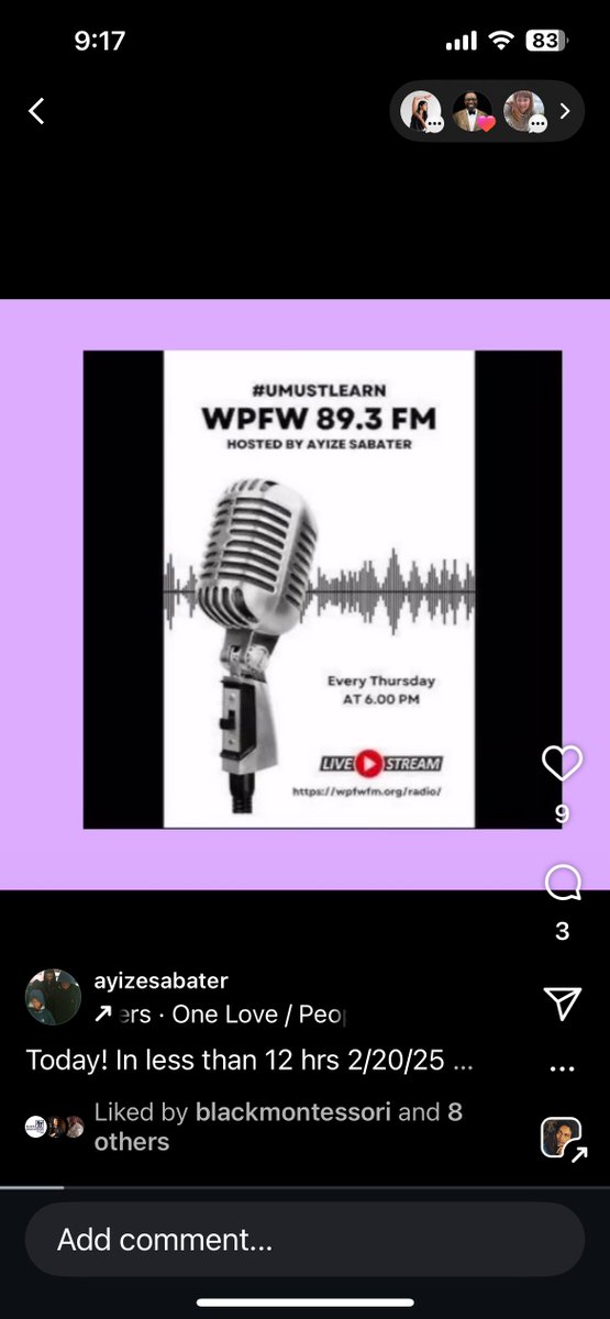 AyizeS's tweet photo. Today on 5/1/25 on @WPFWDC #DCRadio of 89.3fm listen to #UMustLearn at 6pm ET where we’ll be talking w/ @IkeLeggett & @Nropi’s #Visionary #ElderPaulHill about the life of #DrJunuzaKunjufu & #DCD so join us? @Fahima90 @reevesalfred @ClydeCrypto791 @daman_harris @TuesWithDrTraci https://t.co/KLSfCFW1oz