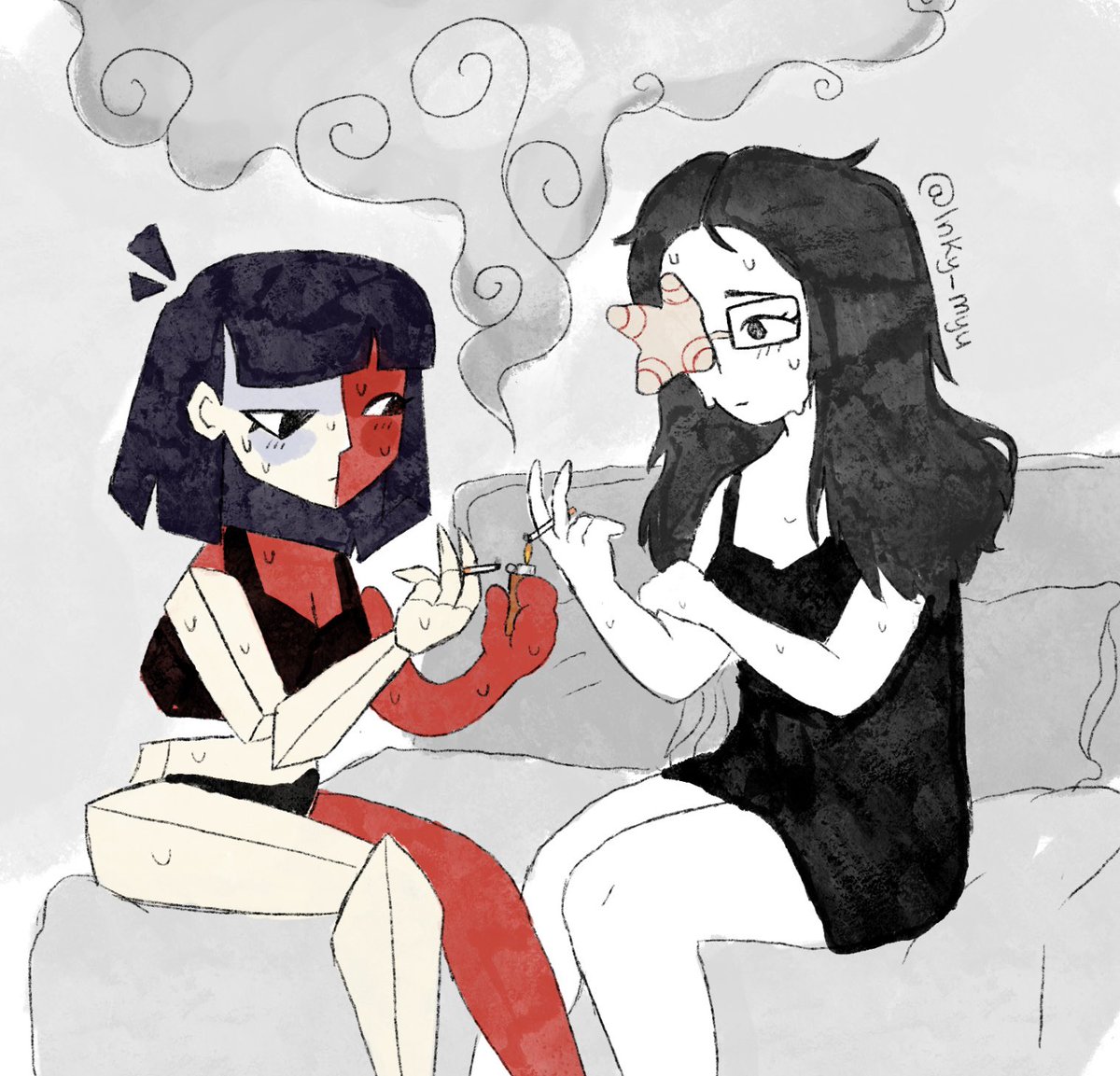 inky_myu's tweet photo. the ciggy after the freaky #enadreambbq #coralglasses #coralglassesxenaa #freaky #ENAnsfw https://t.co/iN4dh7744e