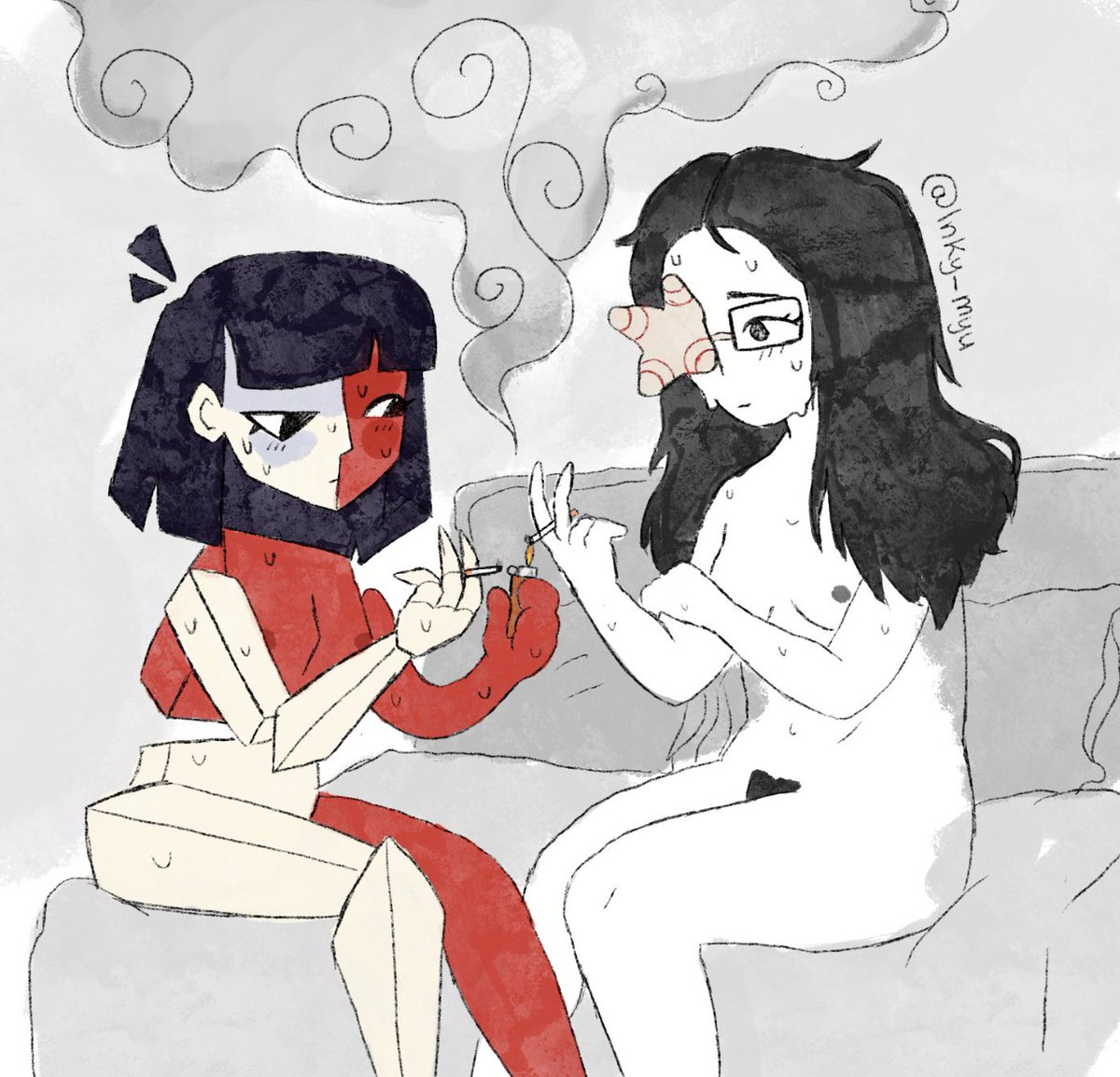 inky_myu's tweet photo. the ciggy after the freaky #enadreambbq #coralglasses #coralglassesxenaa #freaky #ENAnsfw https://t.co/iN4dh7744e
