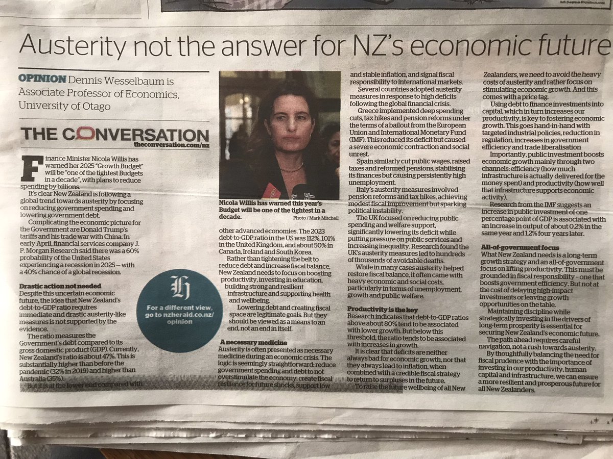 “Using debt to finance investments into capital, which in turn increases our productivity, is key to fostering economic growth”
Dennis Wesselbaum
Associate Professor of Economics 
University of Otago

We can’t “unemploy” our way to economic well-being